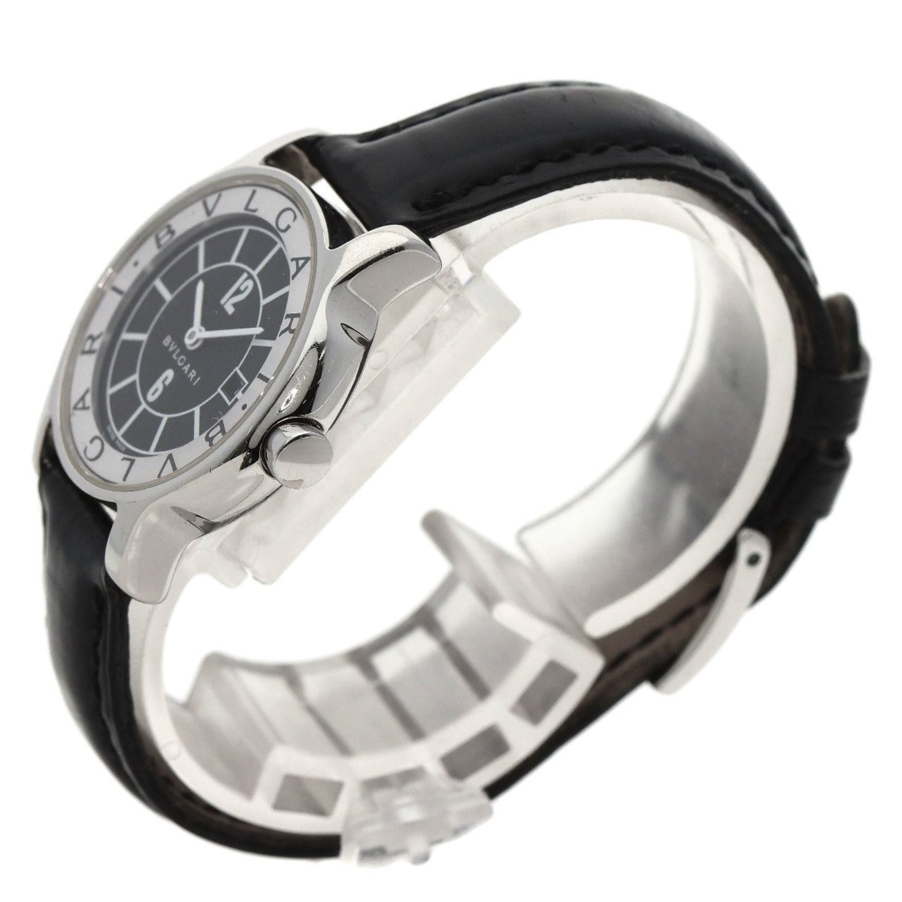 BVLGARI Solotempo Watch Stainless Steel Leather