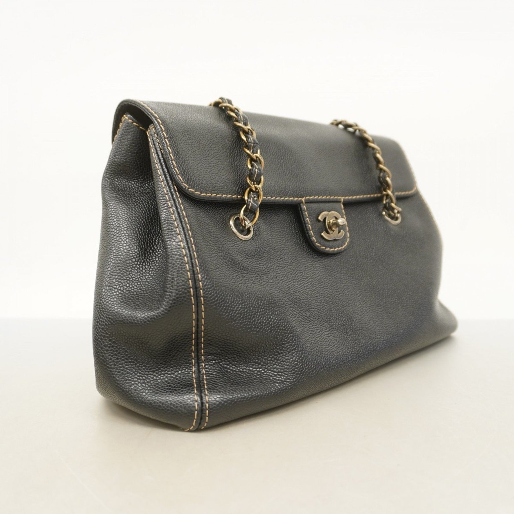 Chanel Shoulder Bag Chain Caviar Skin