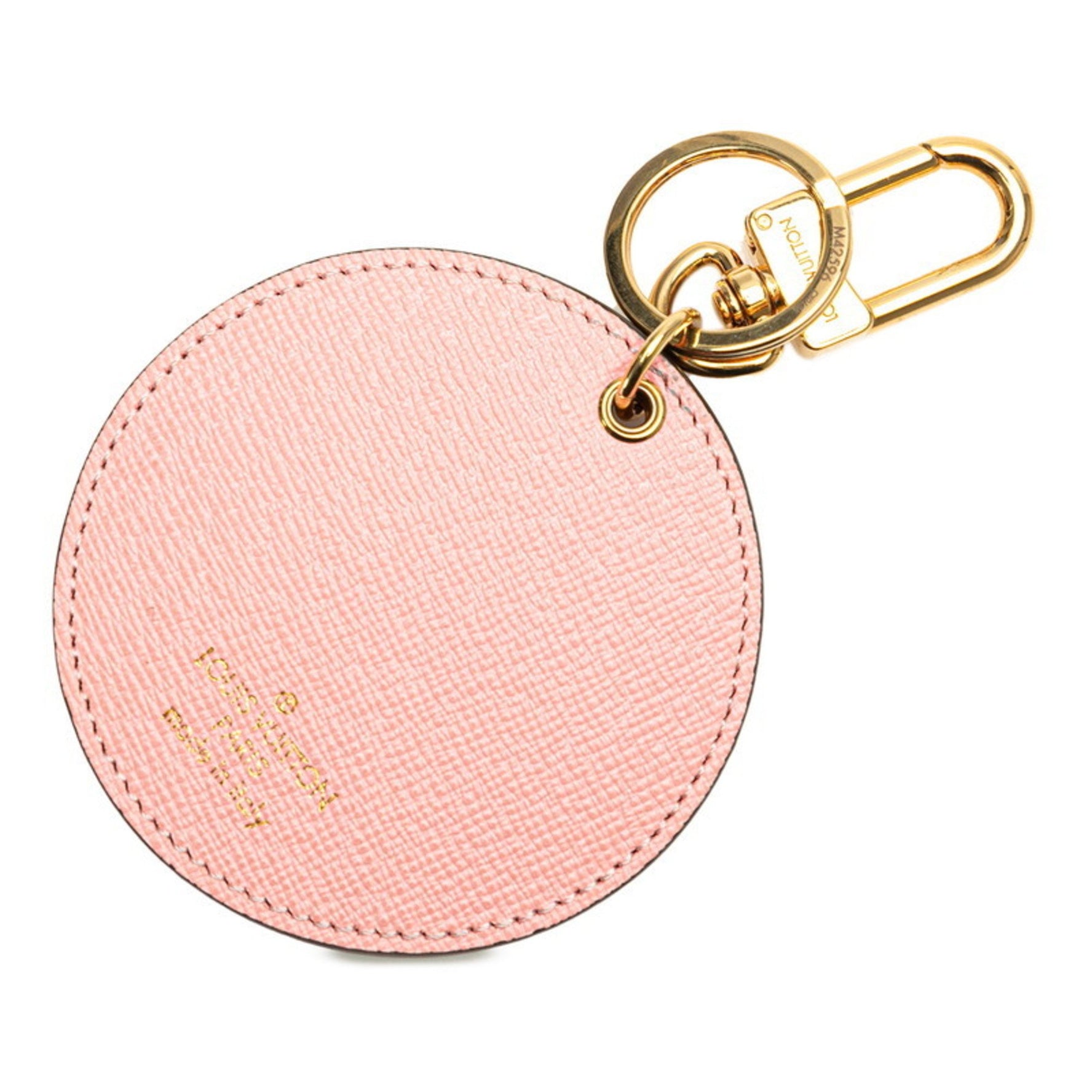 Louis Vuitton Monogram Portocle Jungle Dot Bag Charm Keychain Pink Brown Red PVC