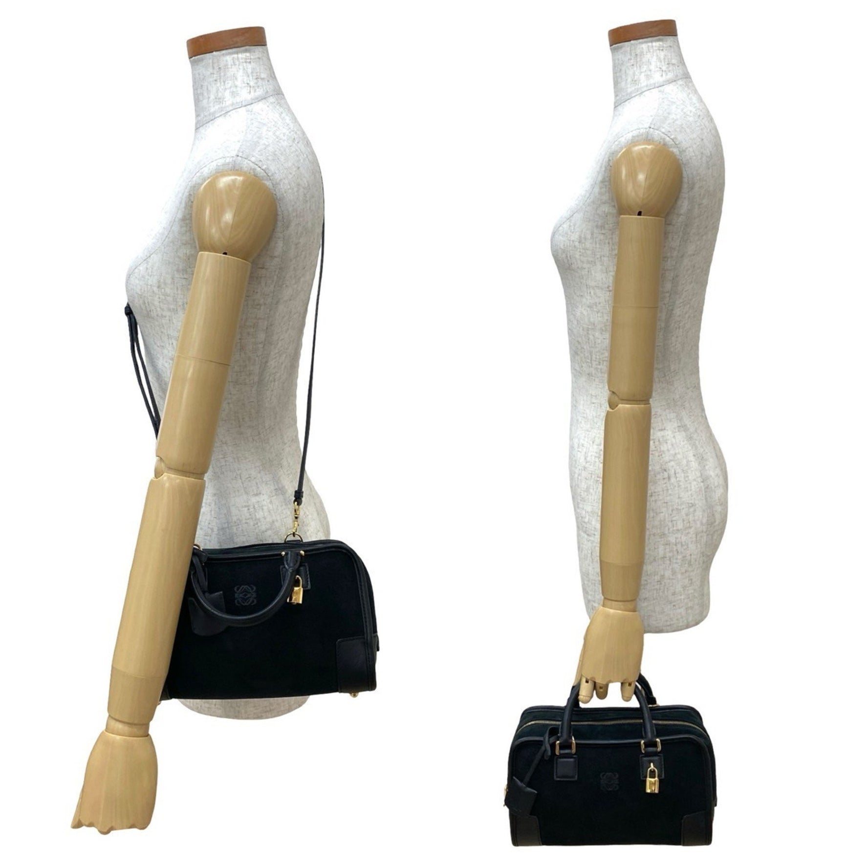 LOEWE Amazona 23 Anagram Logo Suede Leather Handbag/Shoulder Bag