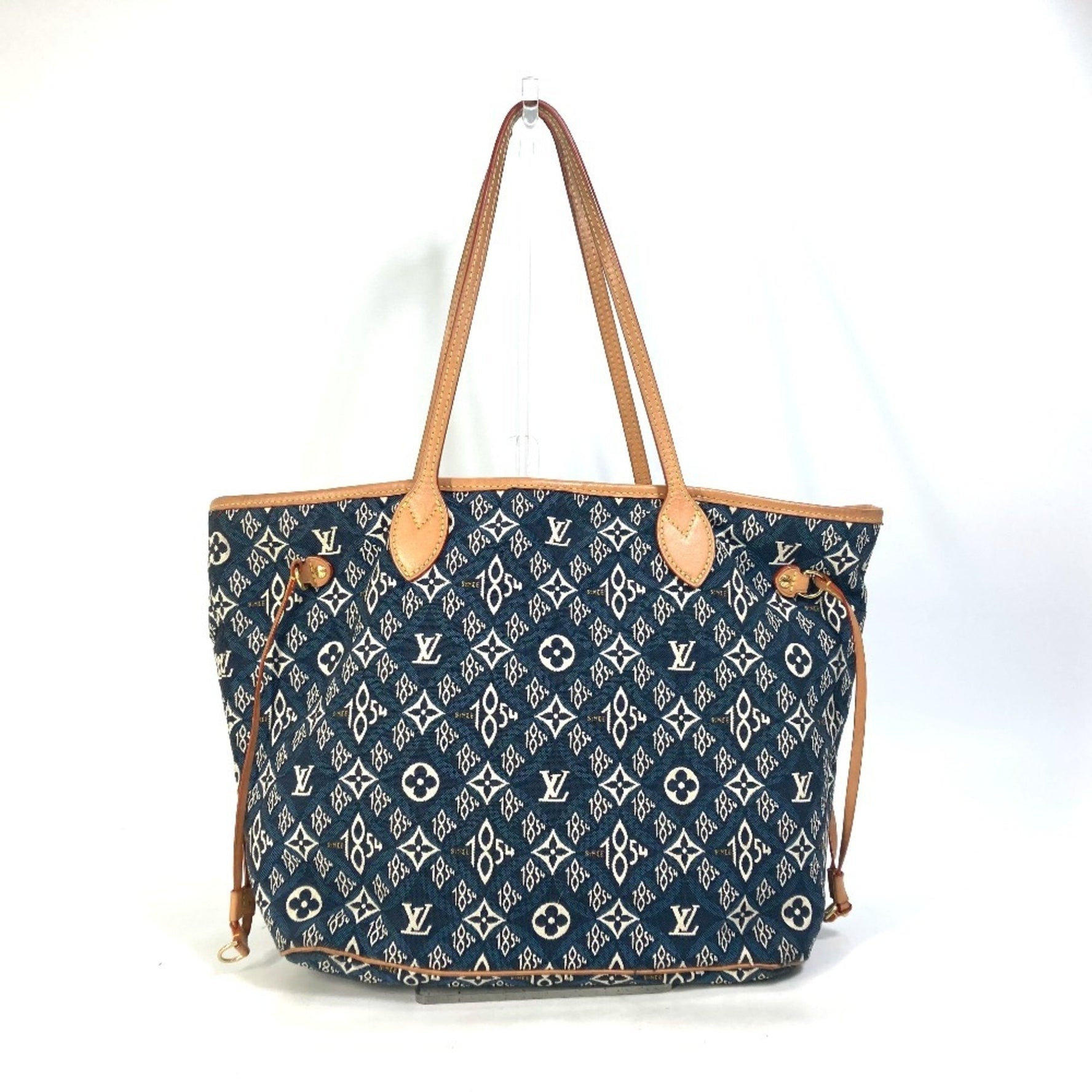 LOUIS VUITTON M57484 Monogram Jacquard Neverfull MM SINCE1854 Shoulder Bag/Tote Bag with Pouch, Navy Blue, Women's