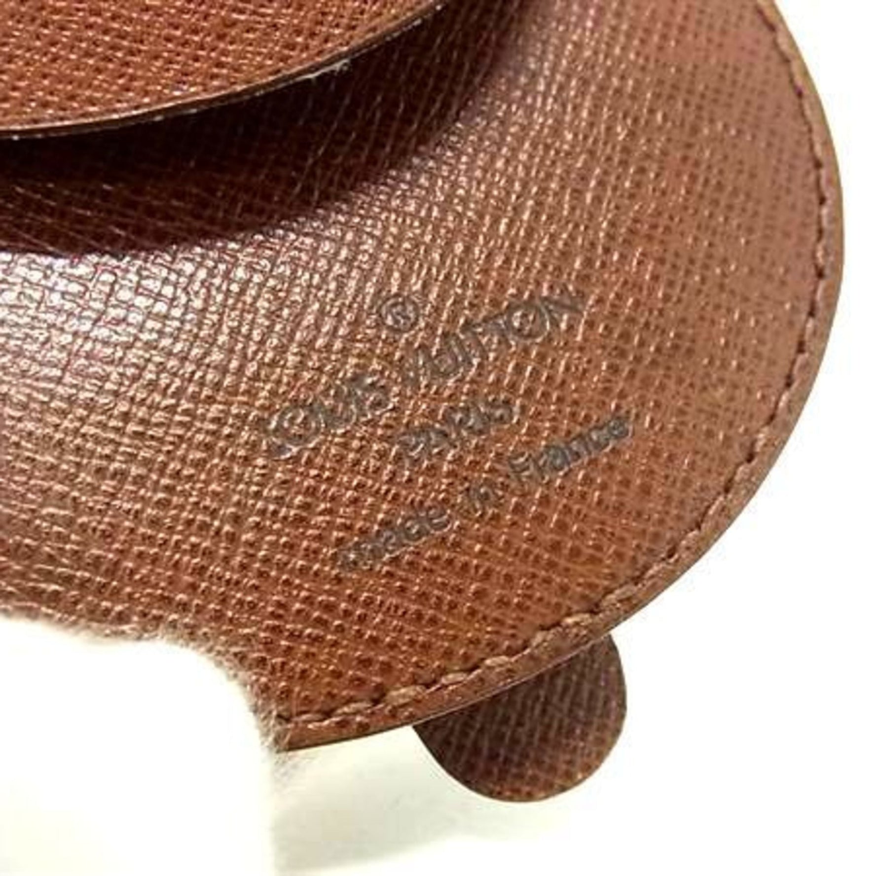 LOUIS VUITTON Monogram Porte Monnaie Cubetto Wallet/Coin Case Brown Leather