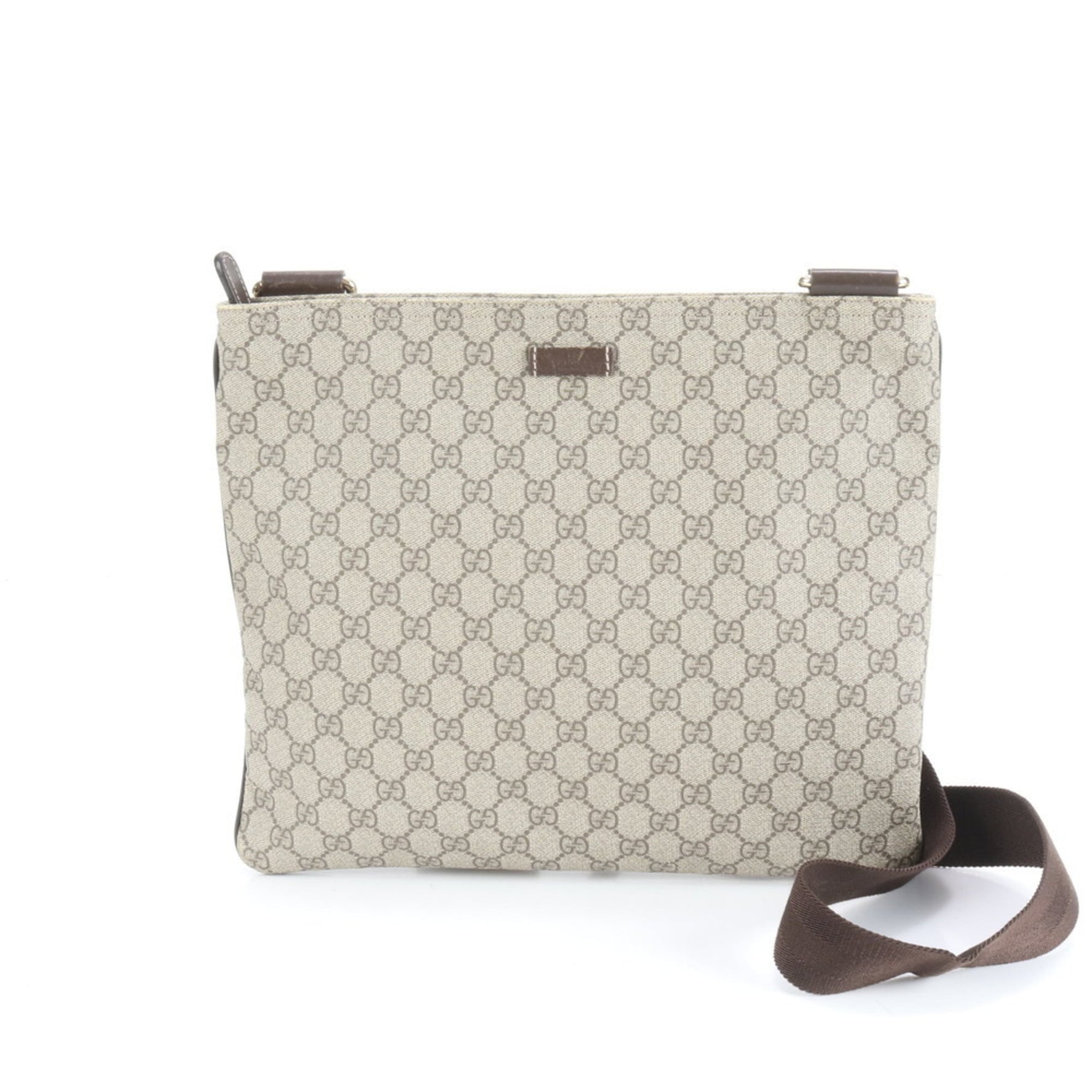 Gucci GG Supreme Leather Messenger Bag, Brown