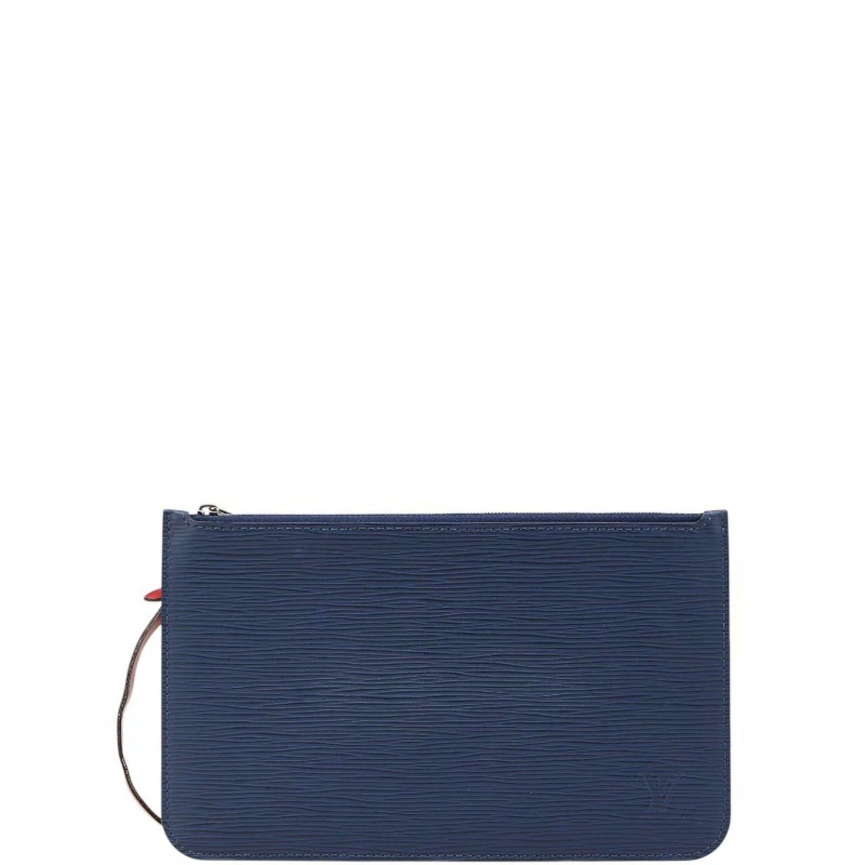 Louis Vuitton Epi Neverfull MM Accessory Pouch Indigo Blue Coquelicot Leather