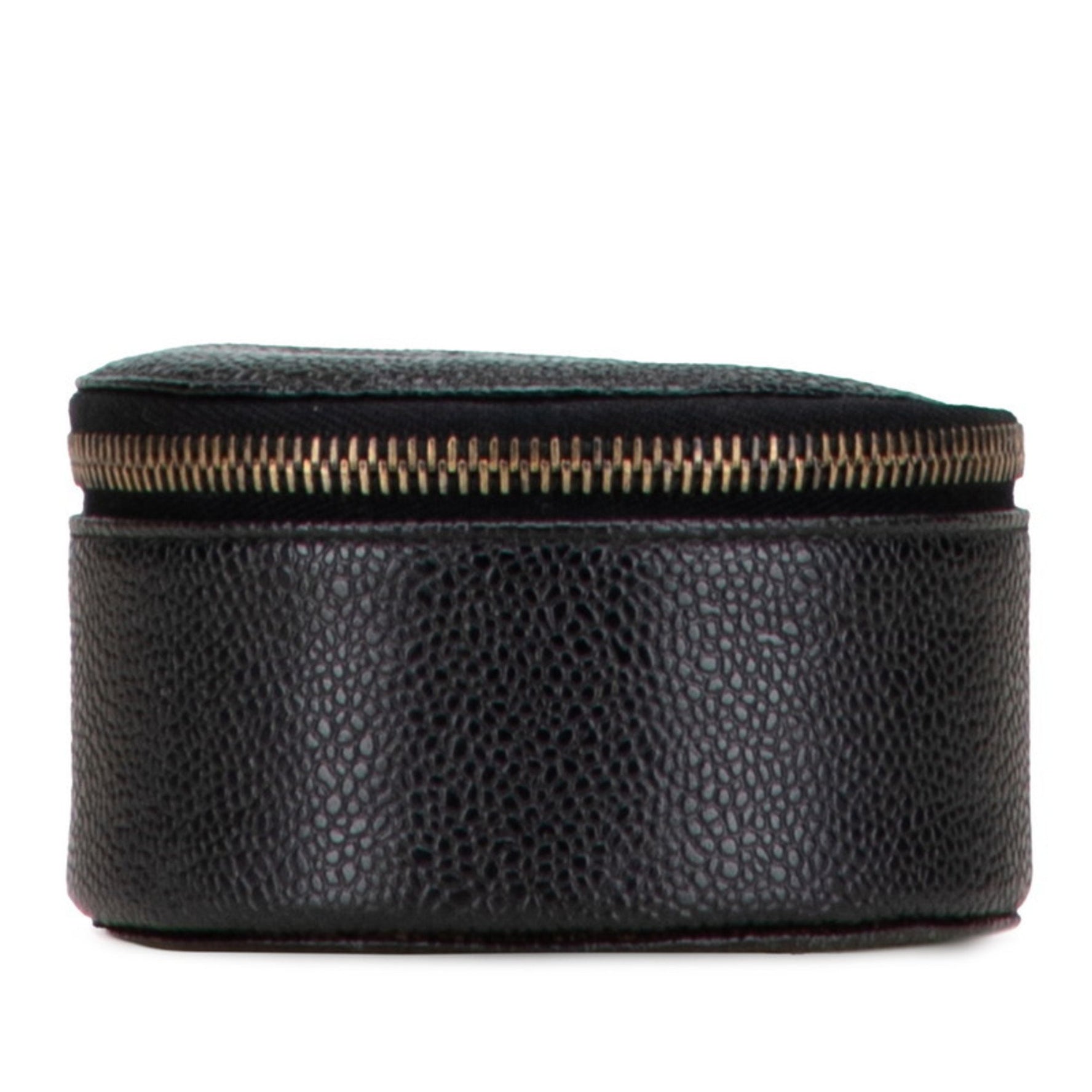 Chanel Coco Mark Accessory Pouch Jewelry Case Caviar Skin