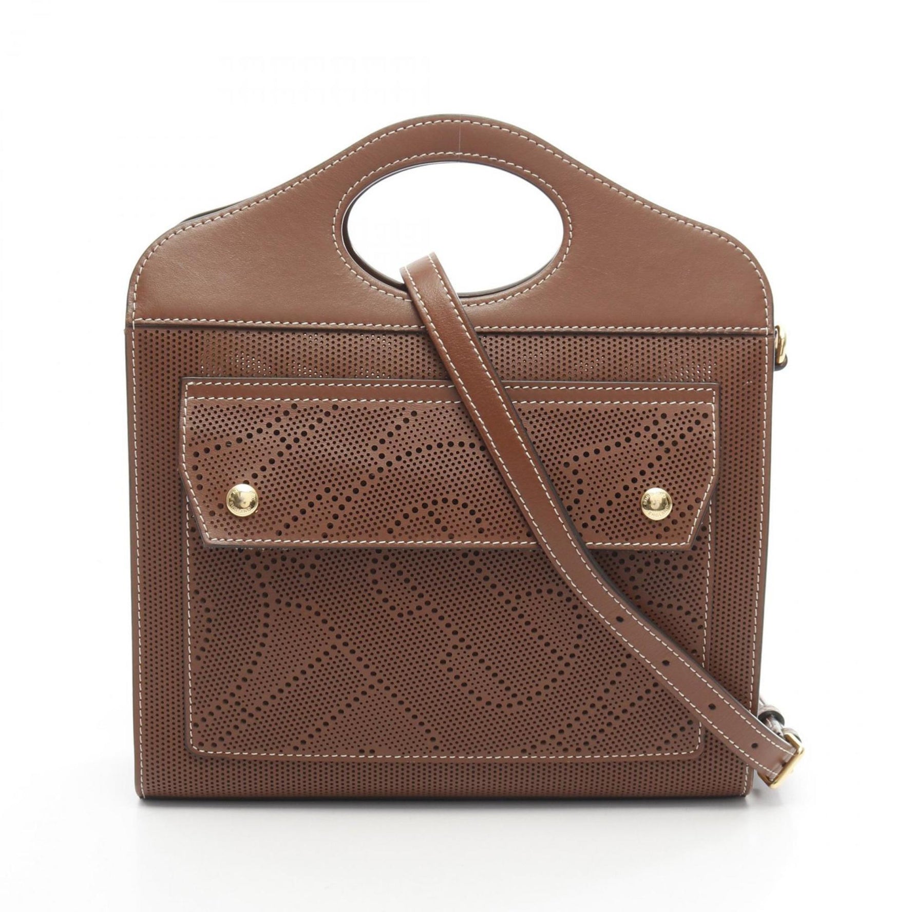 Burberry Mini Pocket Bag, TB Monogram Leather Handbag