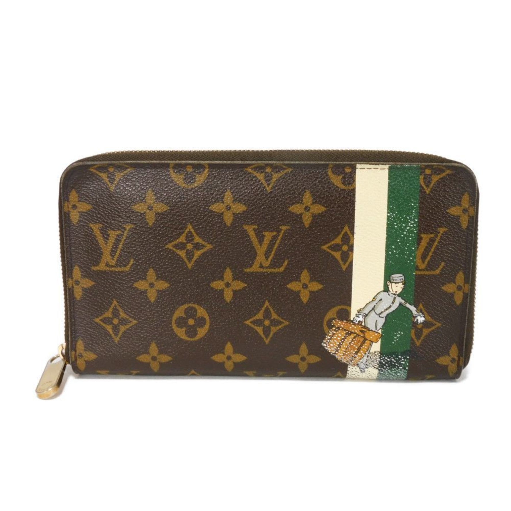 Louis Vuitton Long Wallet Zippy Organizer Bellboy Green Round Monogram Groom Vert Billfold