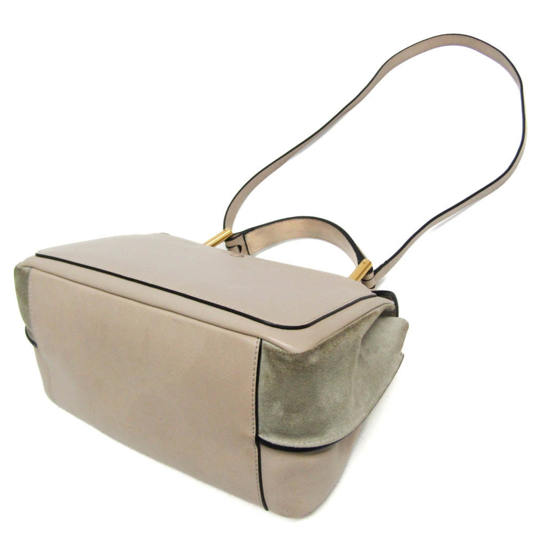 Chloé Indy Leather,Suede Handbag,Shoulder Bag Gray Beige