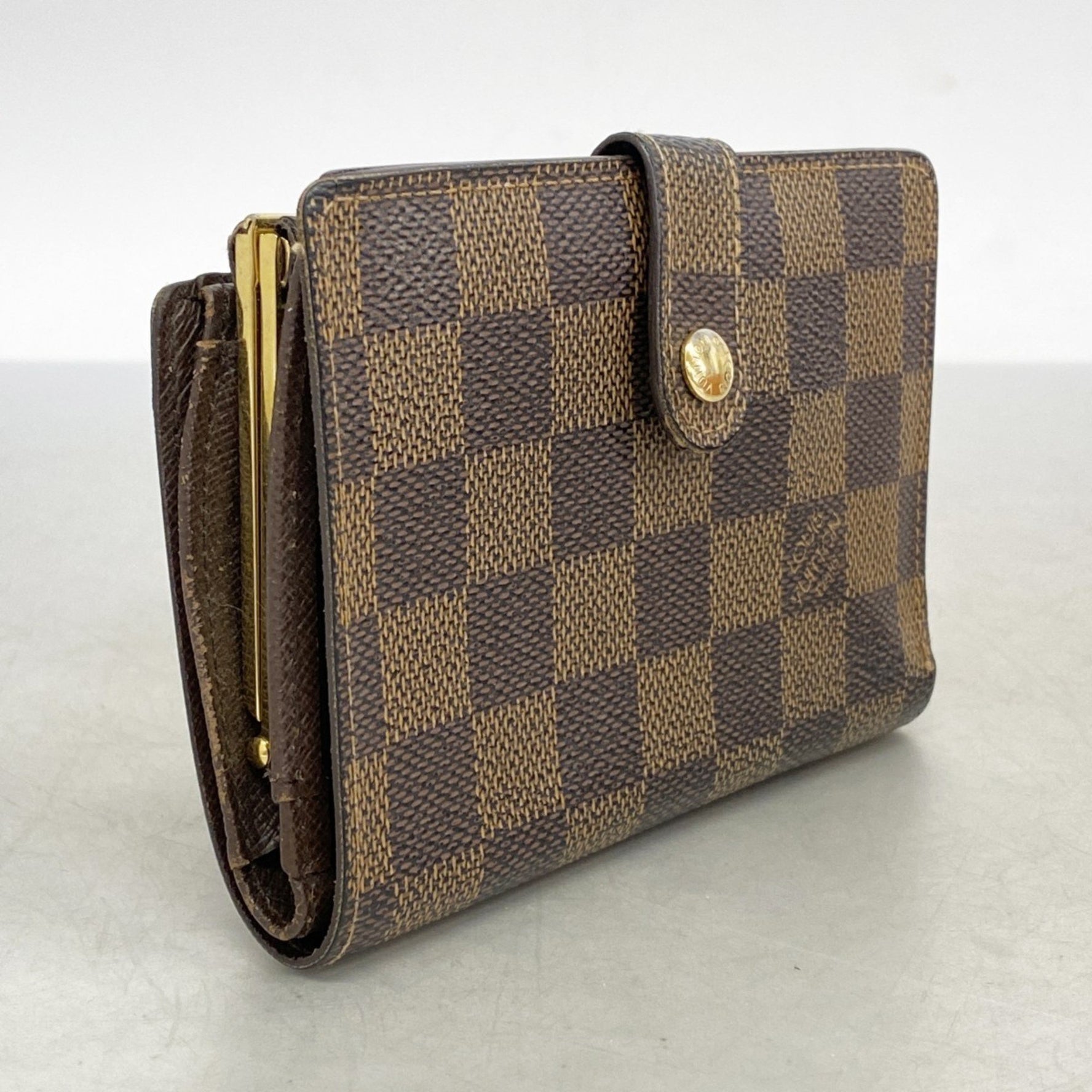 Louis Vuitton Damier Portefeuille Viennois Wallet N61674 Ebene Women's P1165464