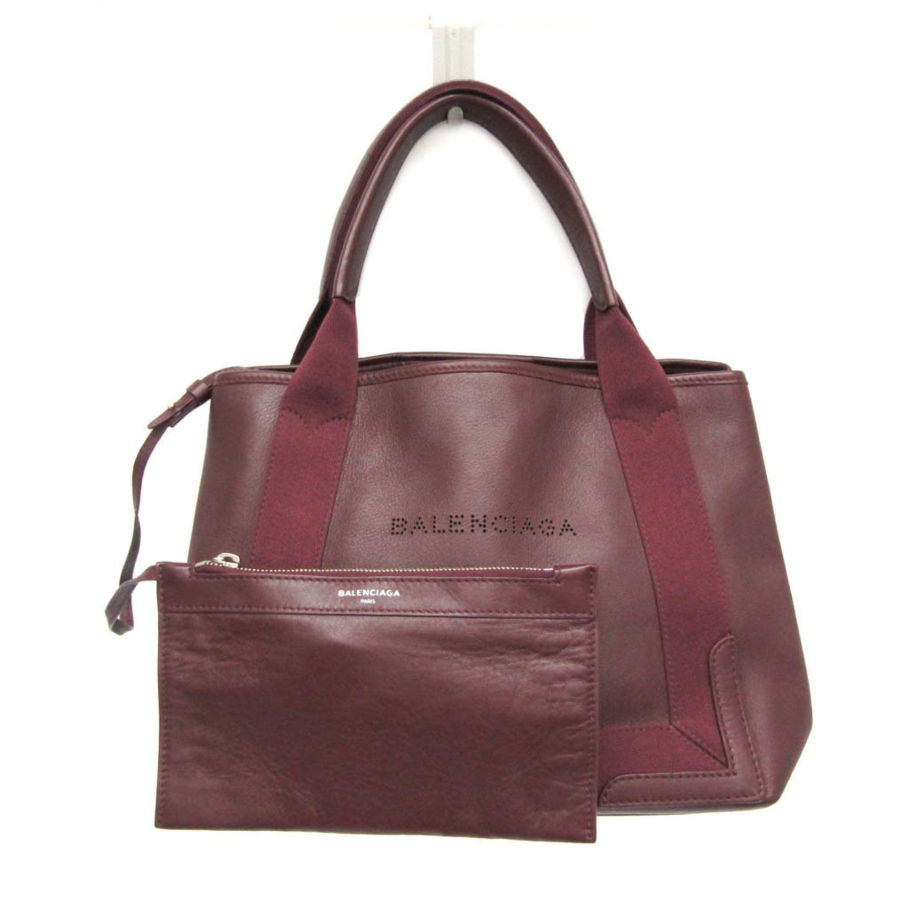 Balenciaga Navy Cabas S Men,Women Leather Handbag,Tote Bag Wine