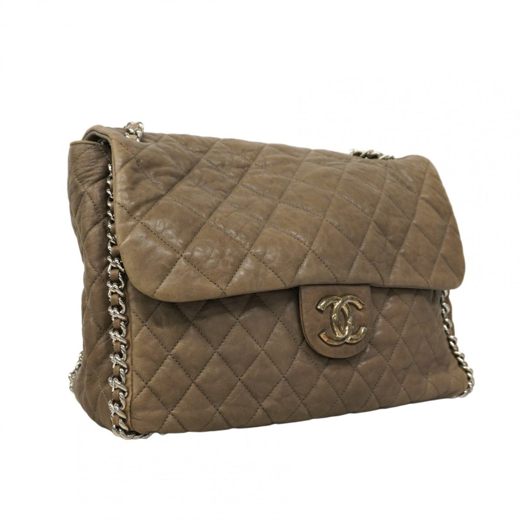 Chanel Deca Matelasse Shoulder Bag with Chain Bag, Leather