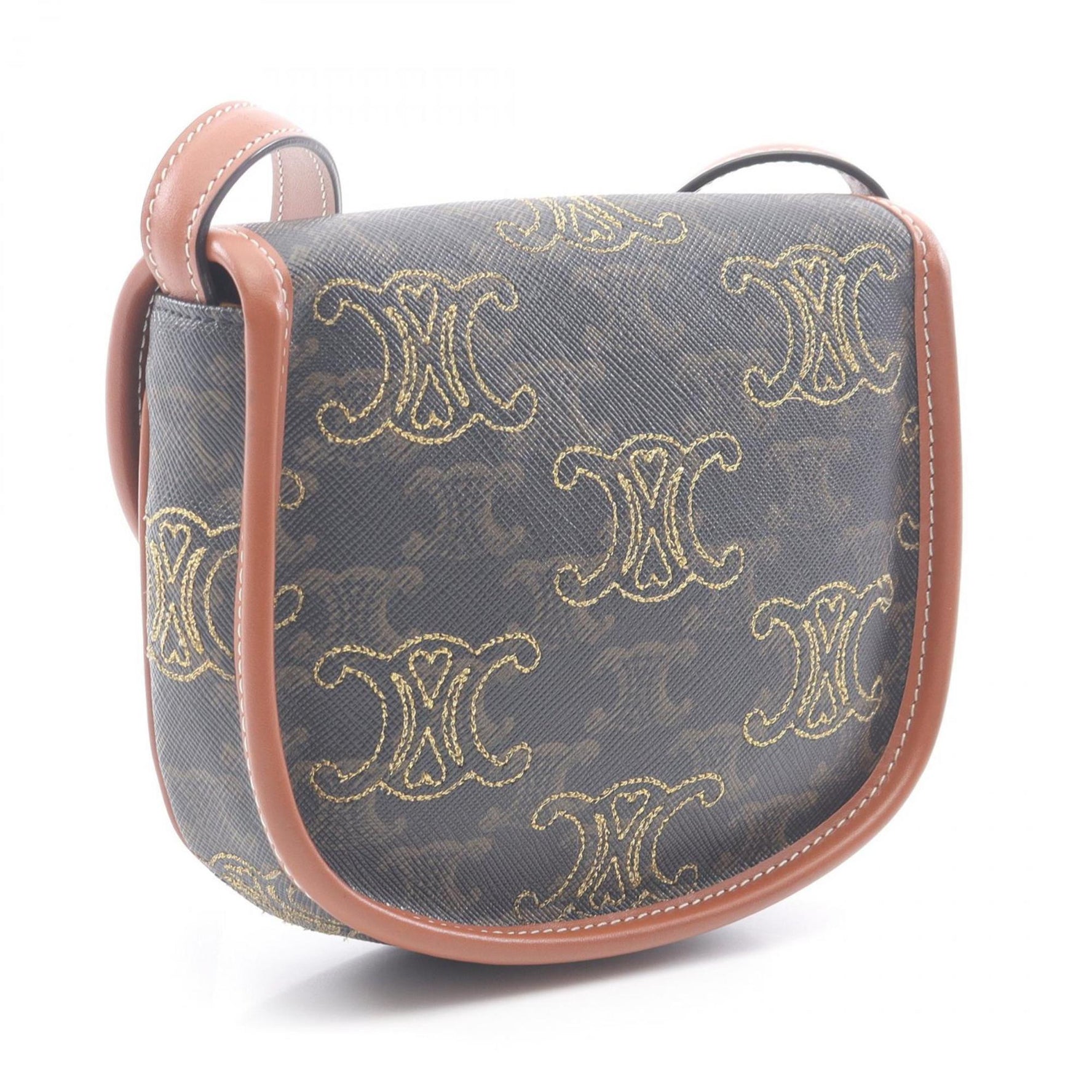 Celine Triomphe Mini Besas Shoulder Bag, Canvas and Leather