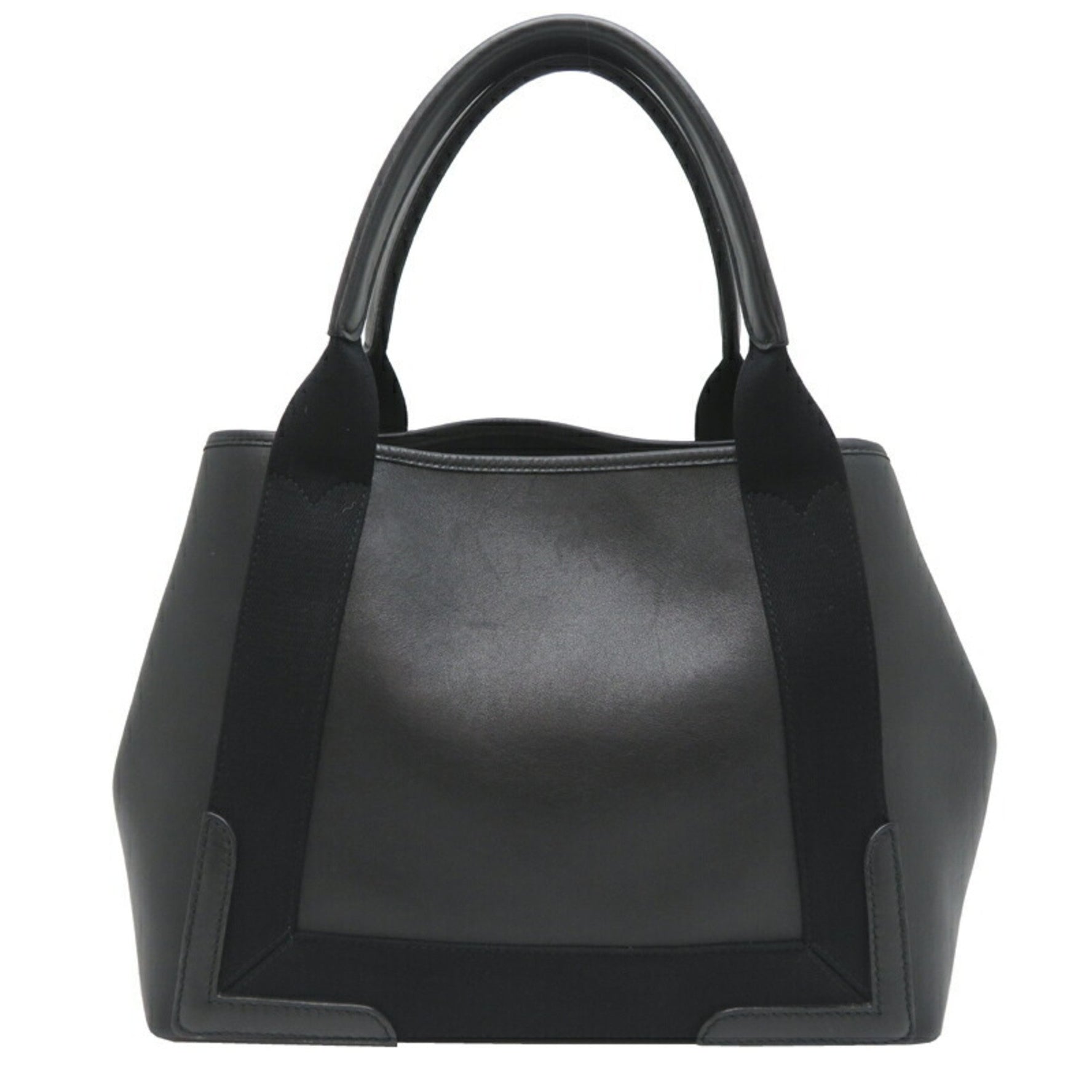 Balenciaga Navy Cabas Small Women's Tote Bag in Black Leather