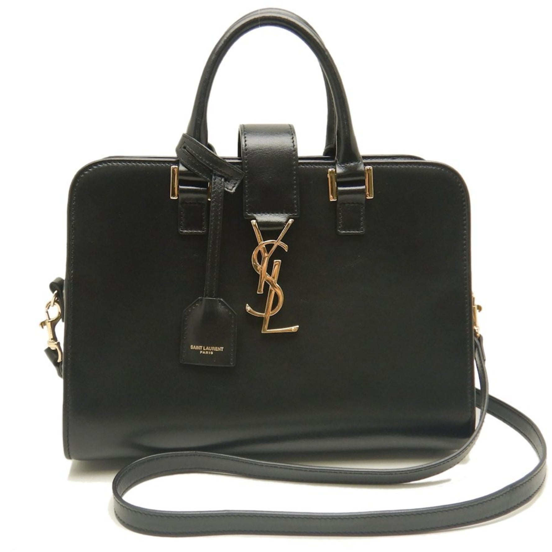 SAINT LAURENT Saint Laurent Baby Cabas Handbag Leather Black