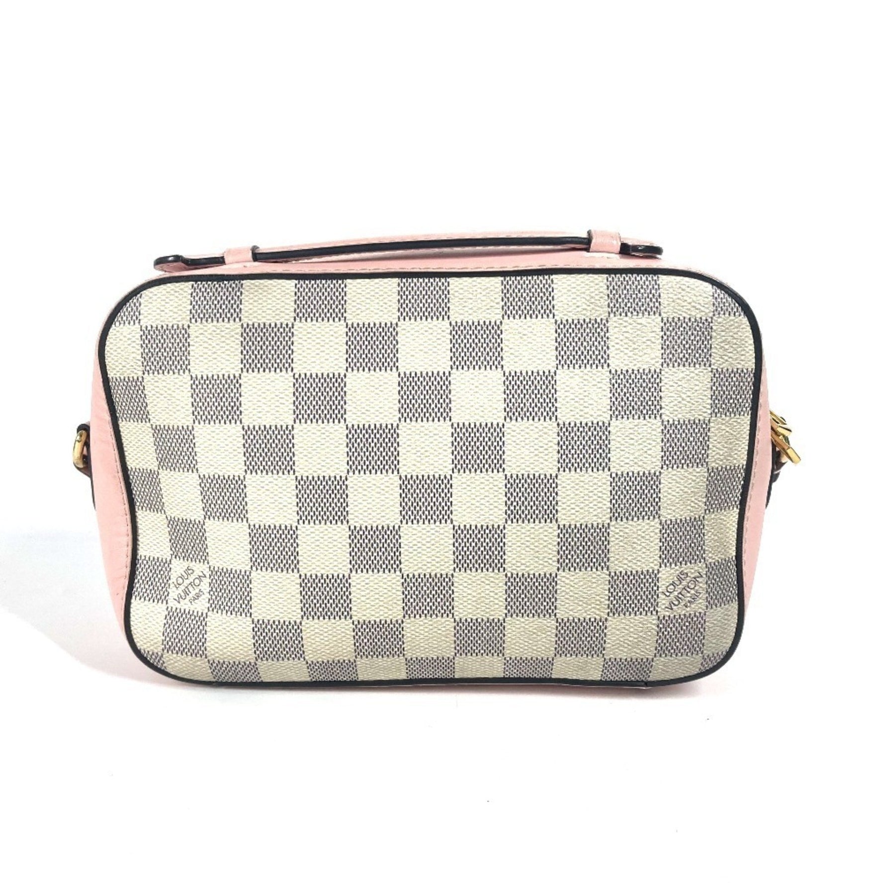 Louis Vuitton Damier Azur Saintonge Bag Crossbody Pochette Tassel Shoulder Canvas White