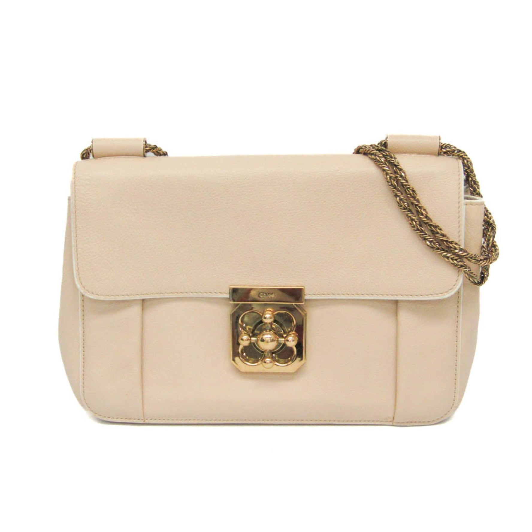 Chloé Elsie Leather Shoulder Bag Light Beige