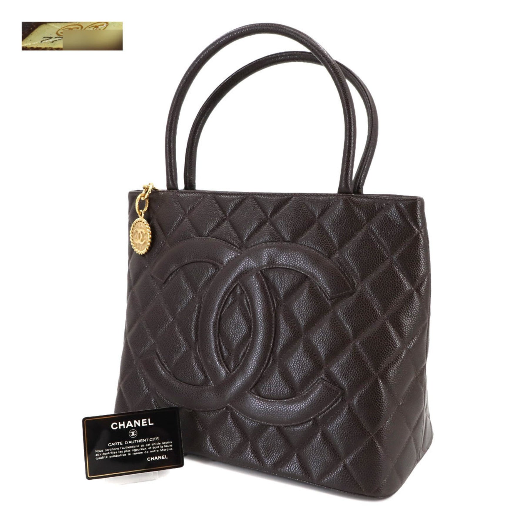 Chanel Medallion Tote Bag, Reissued, Caviar Leather, Gold Hardware