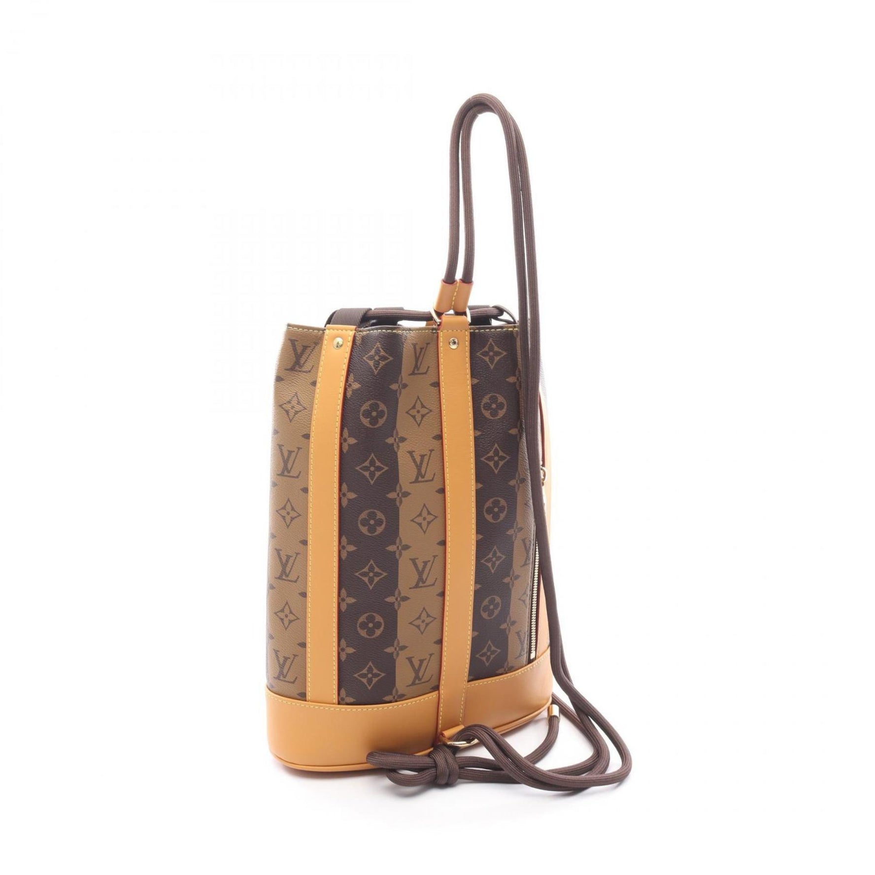 Louis Vuitton x NIGO Randonne Messenger Shoulder Bag, Coated Canvas and Leather with Monogram Stripe, Brown, Men's