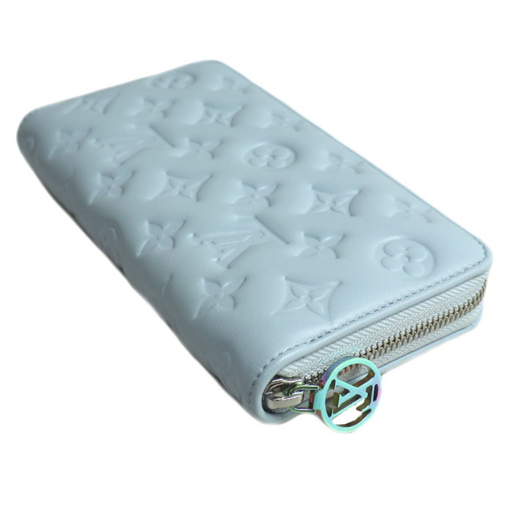 Louis Vuitton Zippy Wallet, Round, Monogram Embossed, Washed