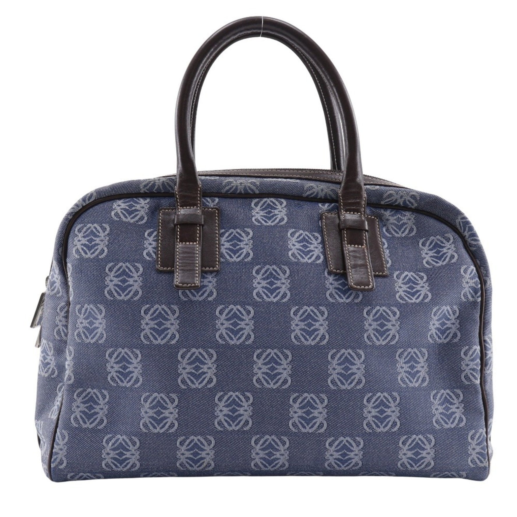 LOEWE Anagram Mini Boston Bag in Denim, Double Size