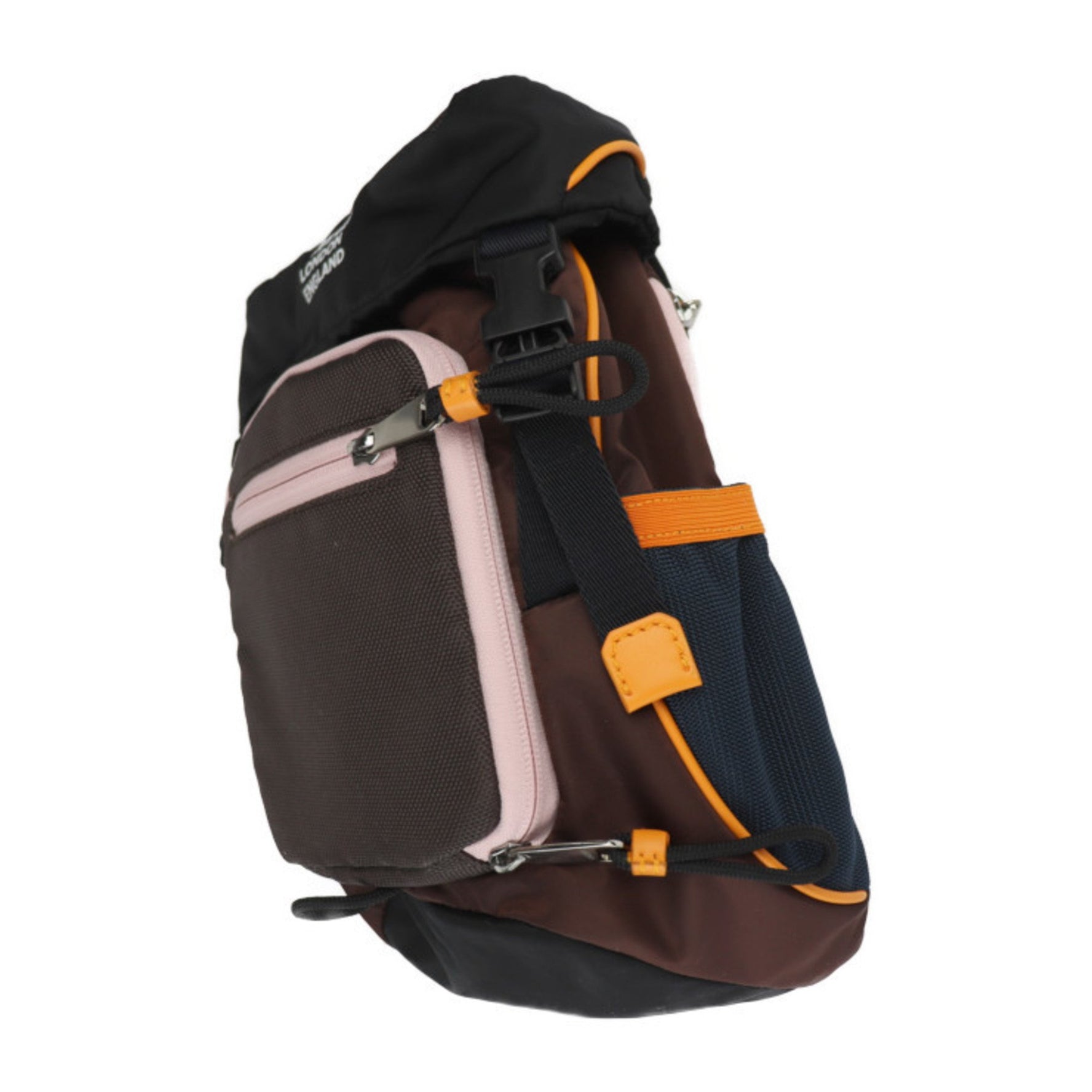 BURBERRY ML LEO NB0 A1201 Leo Body Bag Nylon COFFEE Brown x Black Pink Orange Shoulder R2410103007029