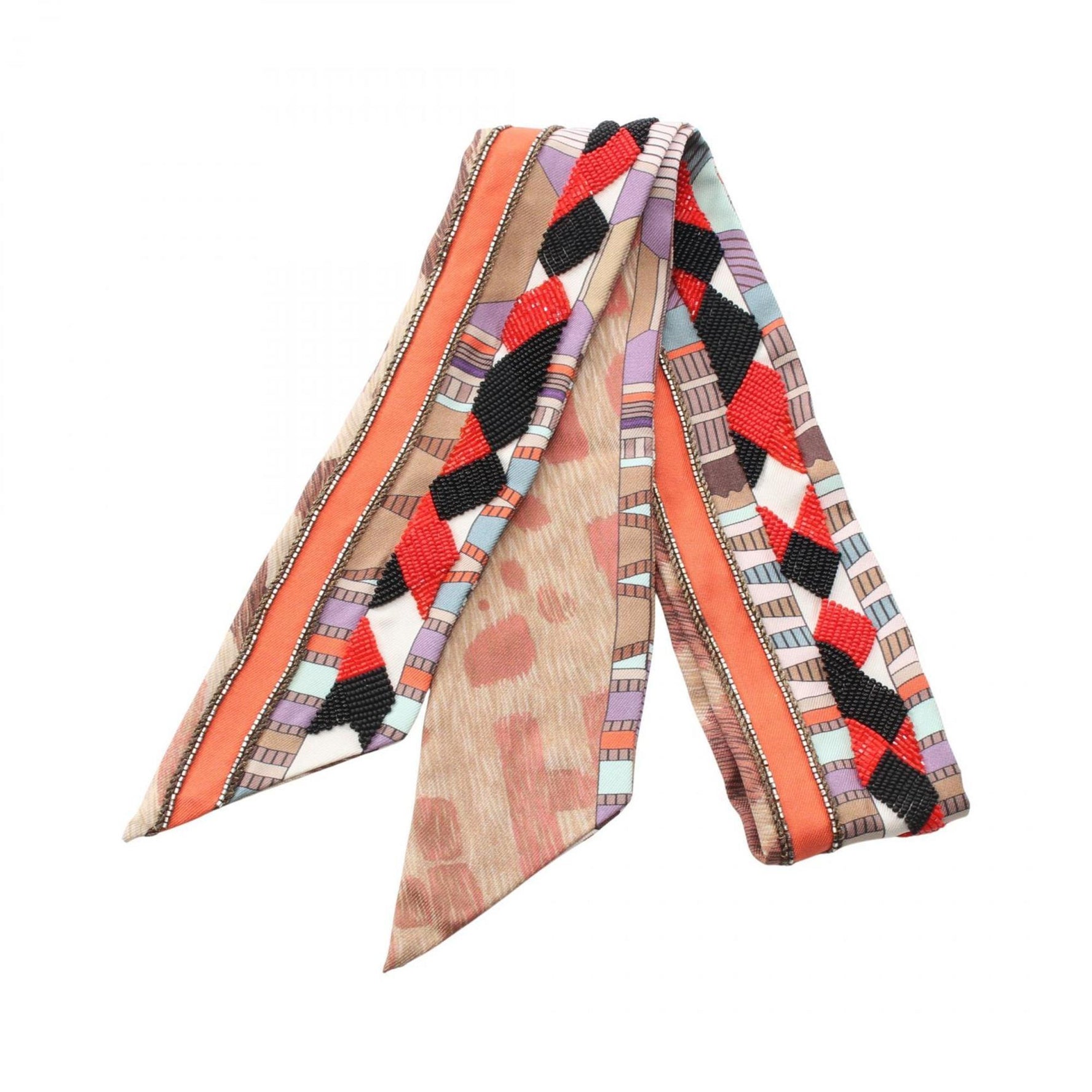 Hermes HERMES Twilly Precieux Scarf Silk Women's Brown / Multicolor