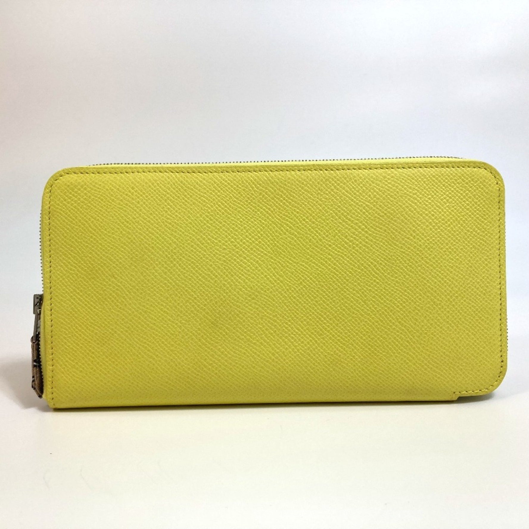 HERMES Silk-in Azap Long Round Zipper Wallet, Epson, Souffle, Yellow