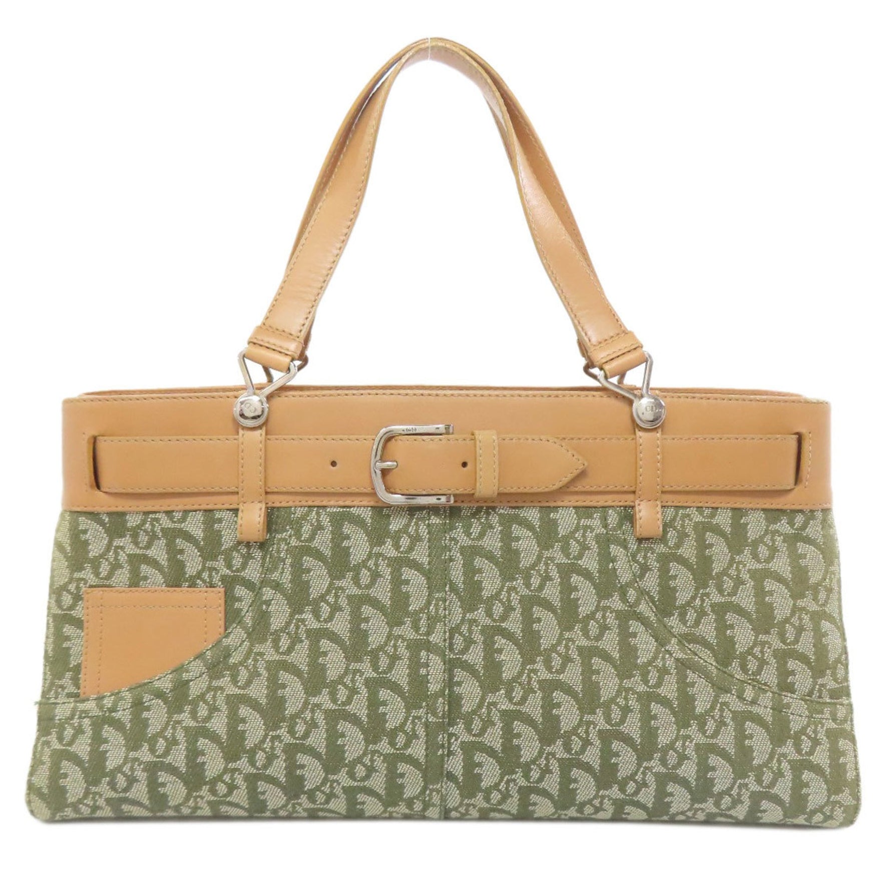 Christian Dior Trotter Pattern Canvas Handbag CHRISTIAN DIOR