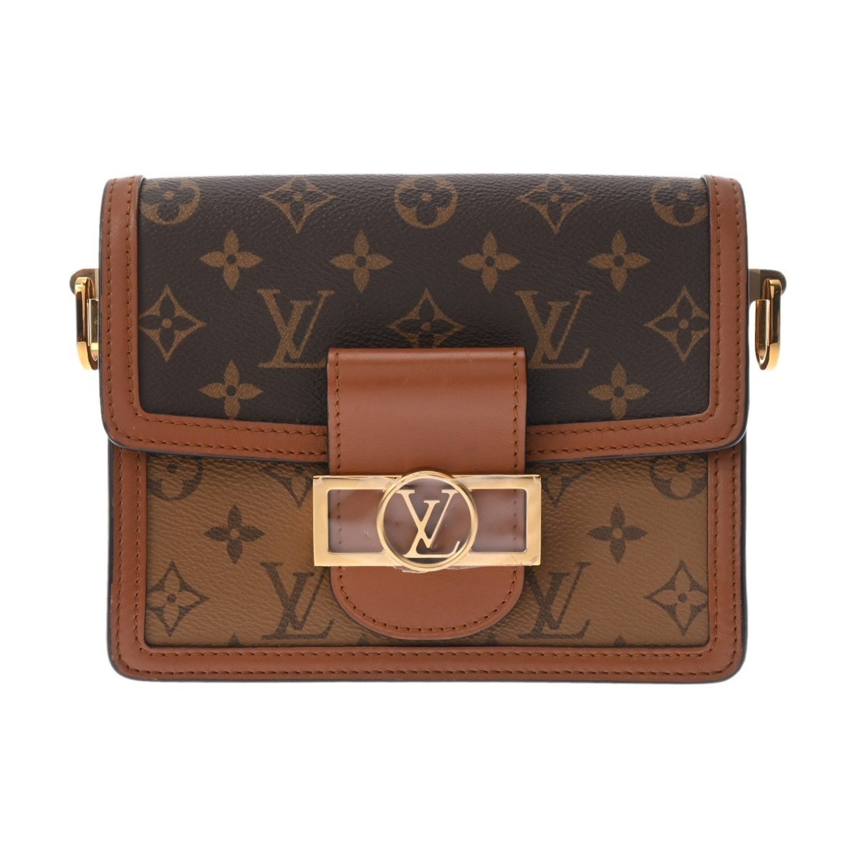 LOUIS VUITTON Monogram Reverse Dauphine Mini (old model, brown) Canvas Shoulder Bag