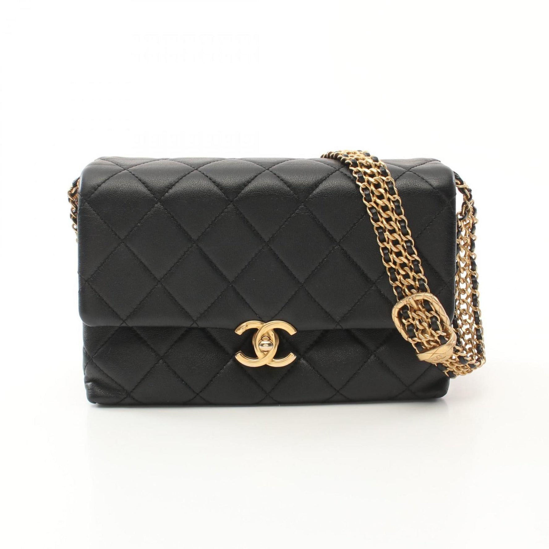 CHANEL Matelasse Shoulder Bag Lambskin (Sheepskin) Women's Black