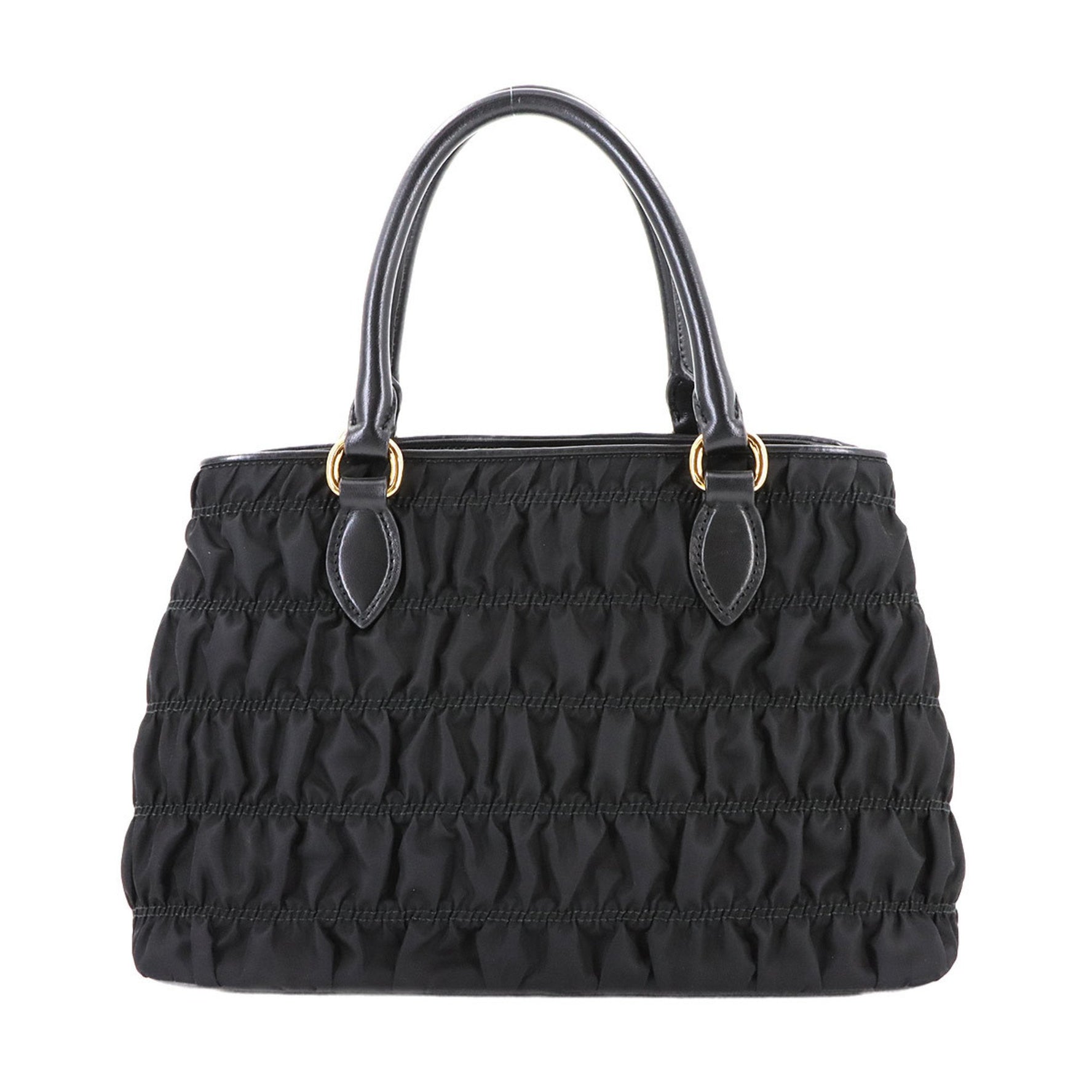Prada 2-way hand shoulder bag in nylon and leather, nero black, 1BA173.