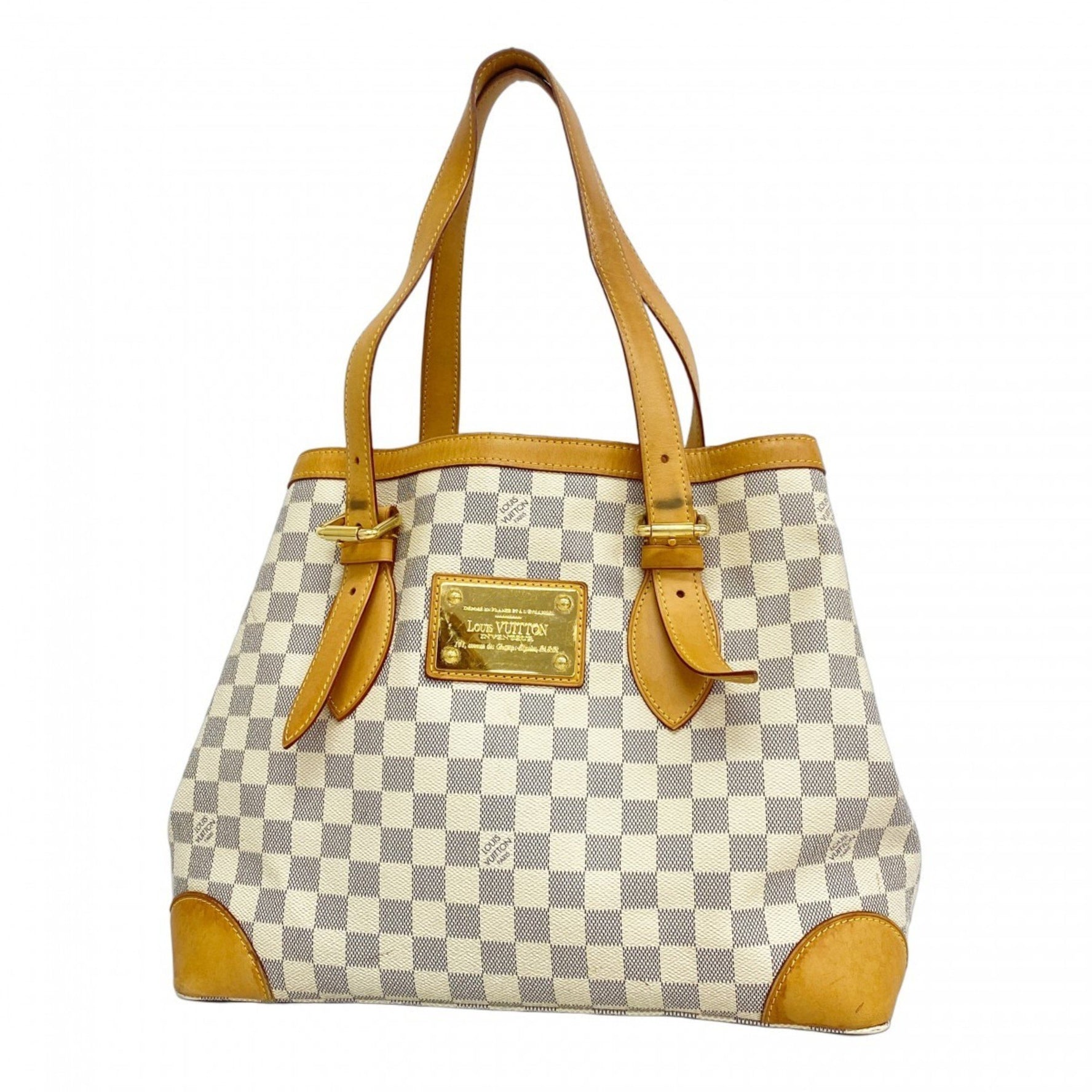 Louis Vuitton Damier Azur Hampstead MM Tote Bag N51206 White Women's