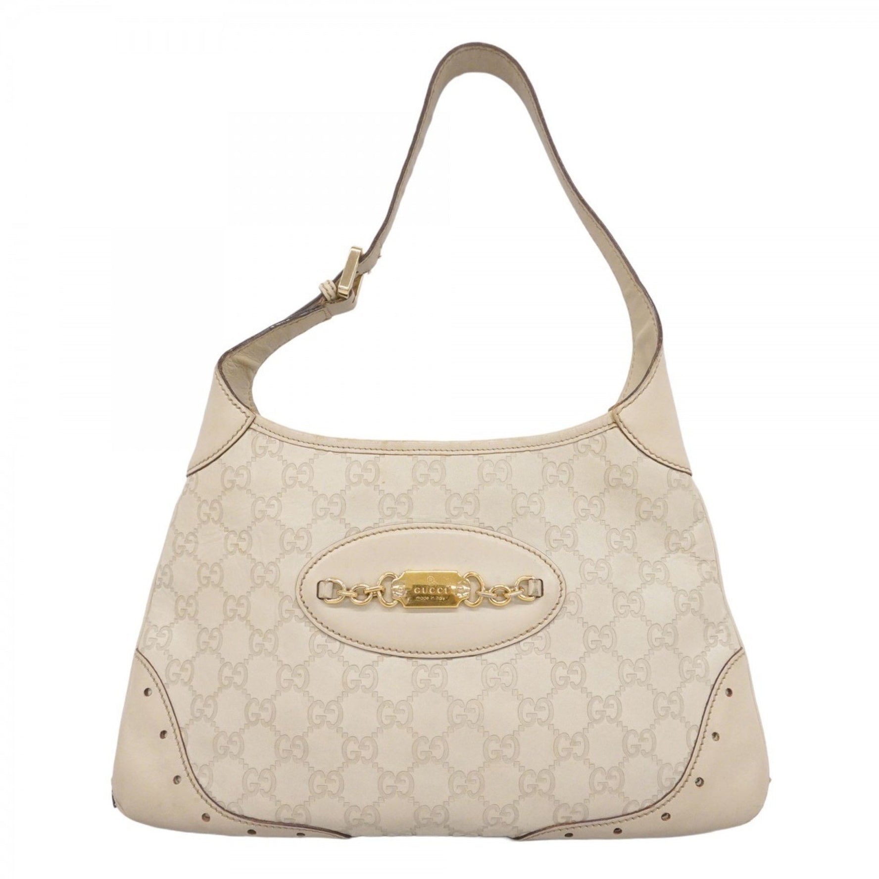 Gucci Shoulder Bag Guccissima Leather Ivory Beige