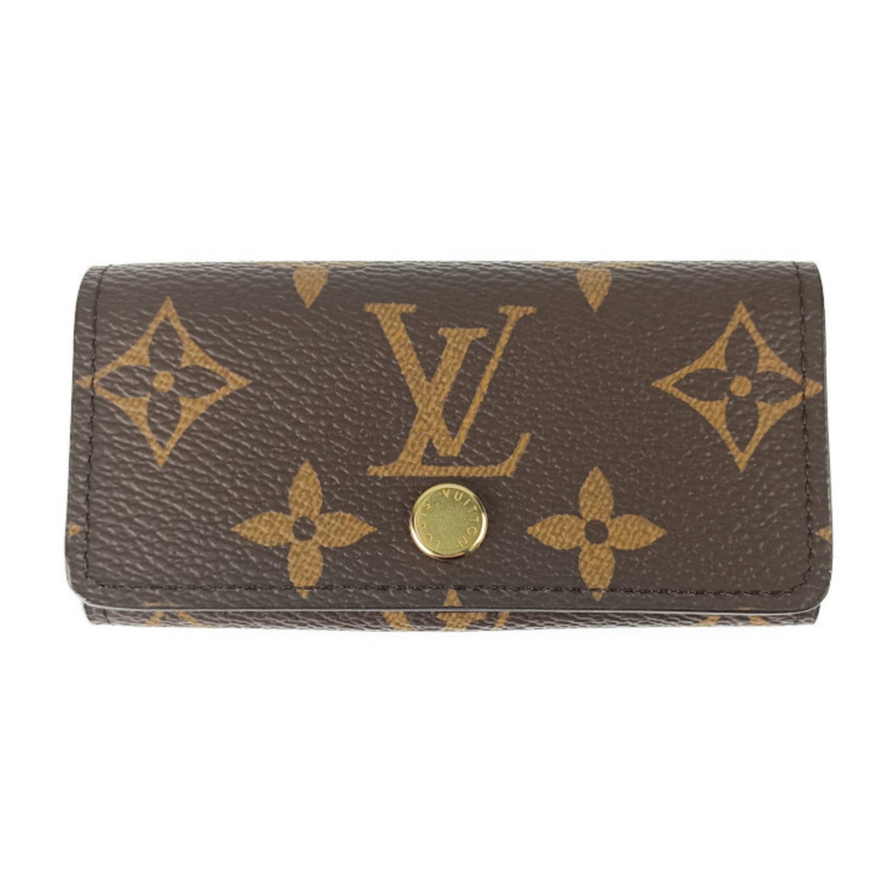 LOUIS VUITTON Monogram Multicle 4 Key Case, Japan-exclusive colorway, M82923, Brown and Light Blue Leather, Men's Women's, 4-ring