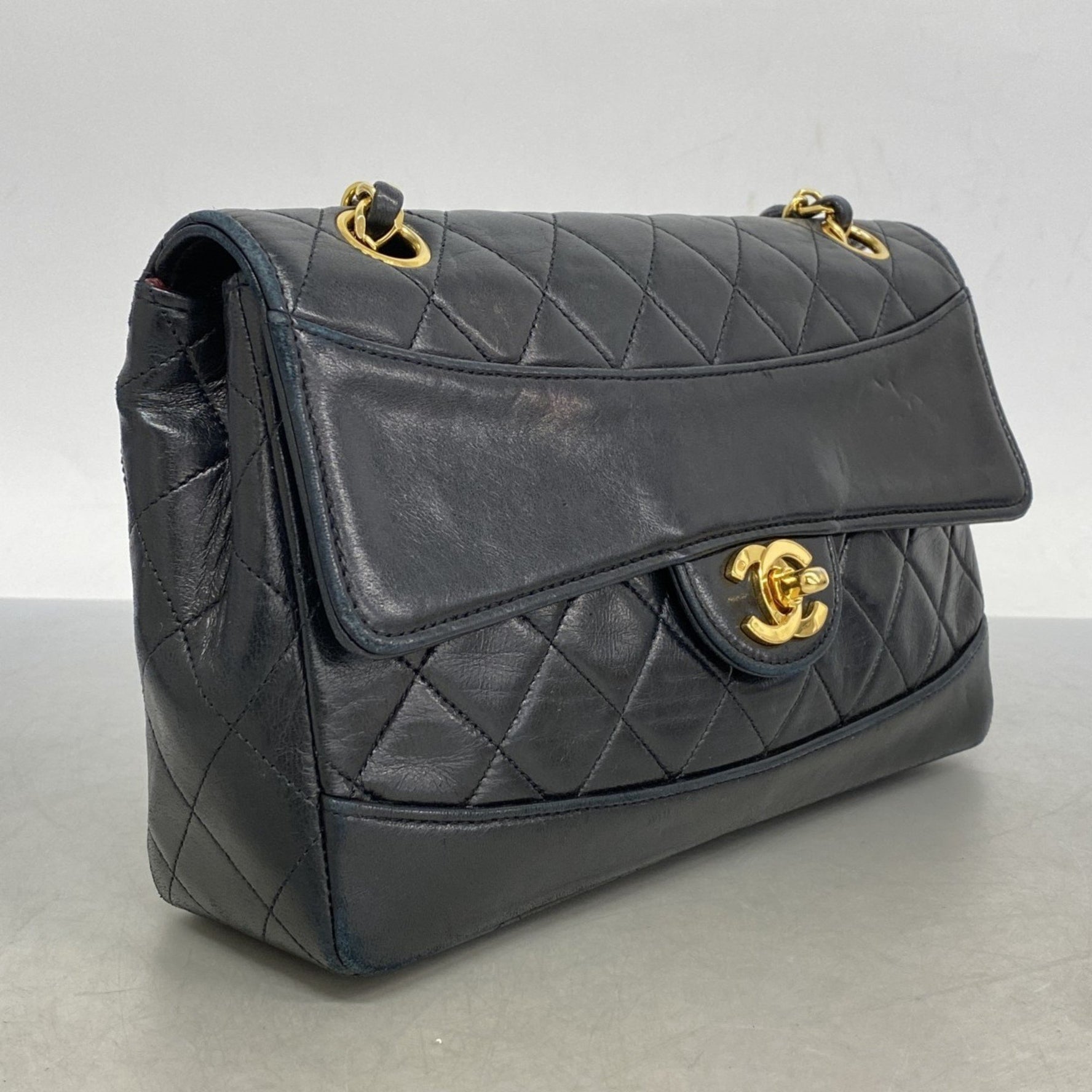 Chanel Shoulder Bag Matelasse W Chain Lambskin