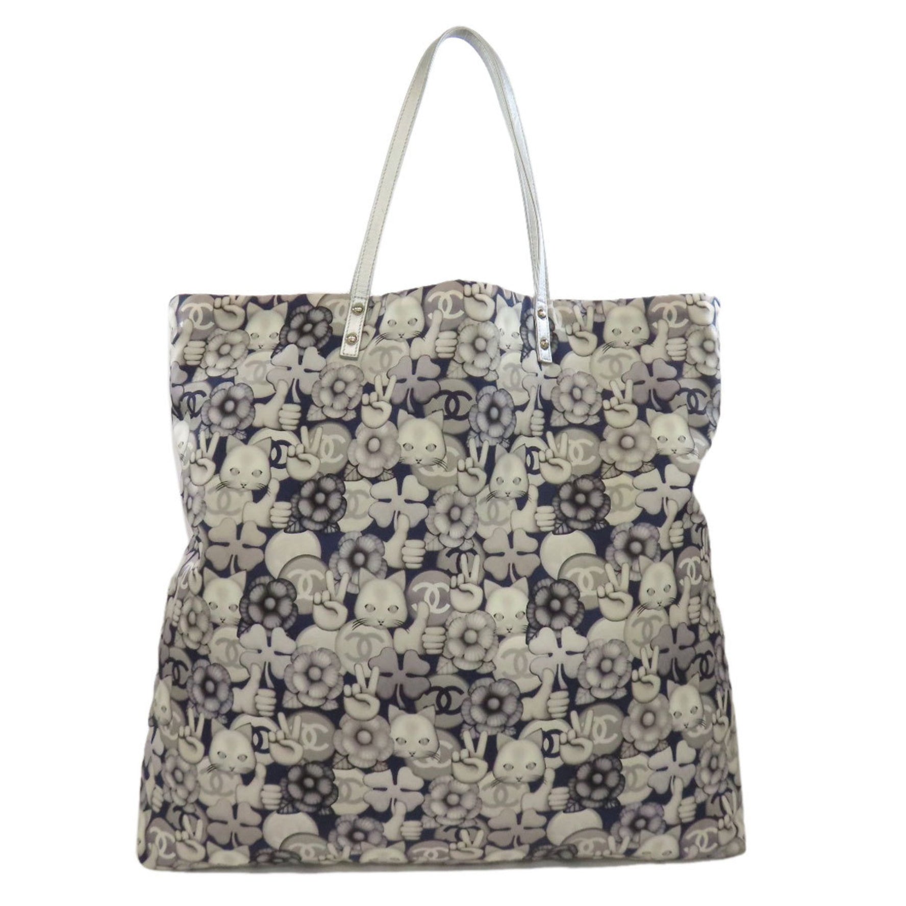 Chanel cat motif tote bag, nylon material