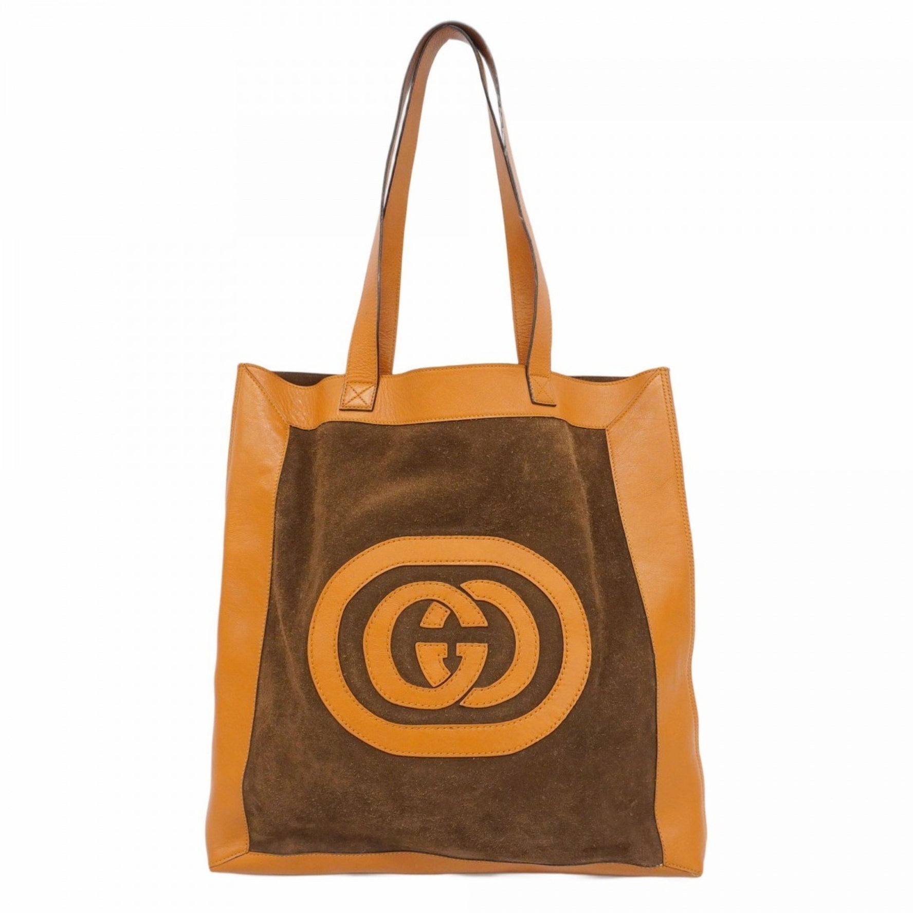 Gucci Interlocking G Tote Bag Suede Leather