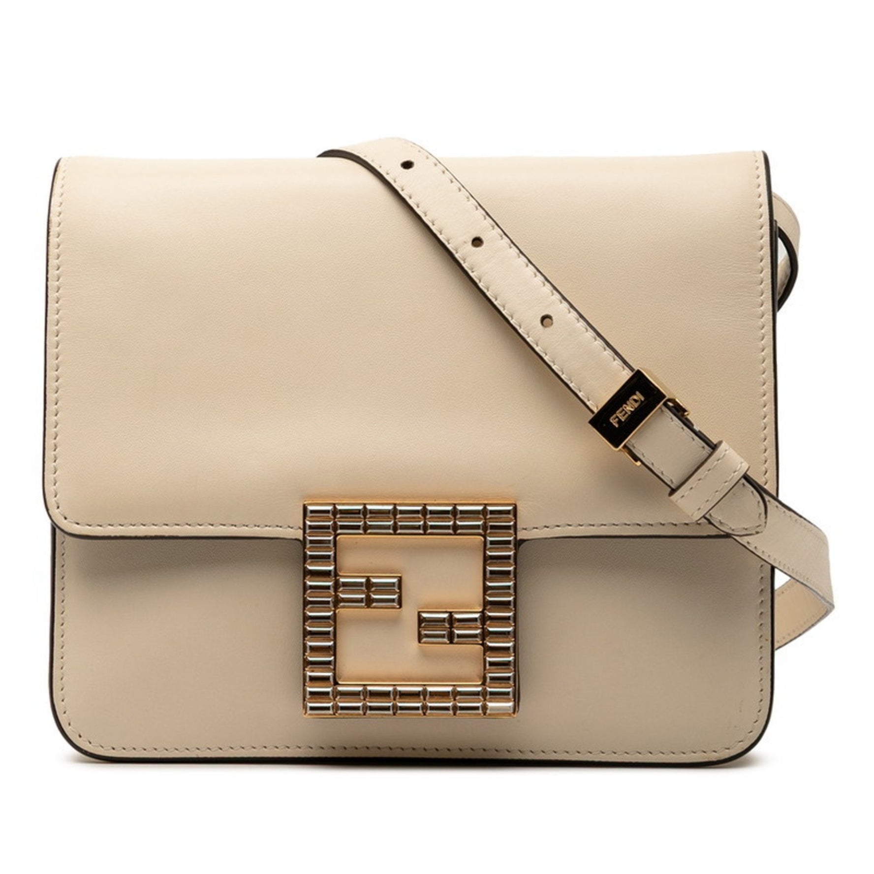 FENDI FAB Shoulder Bag in and Gold Leather