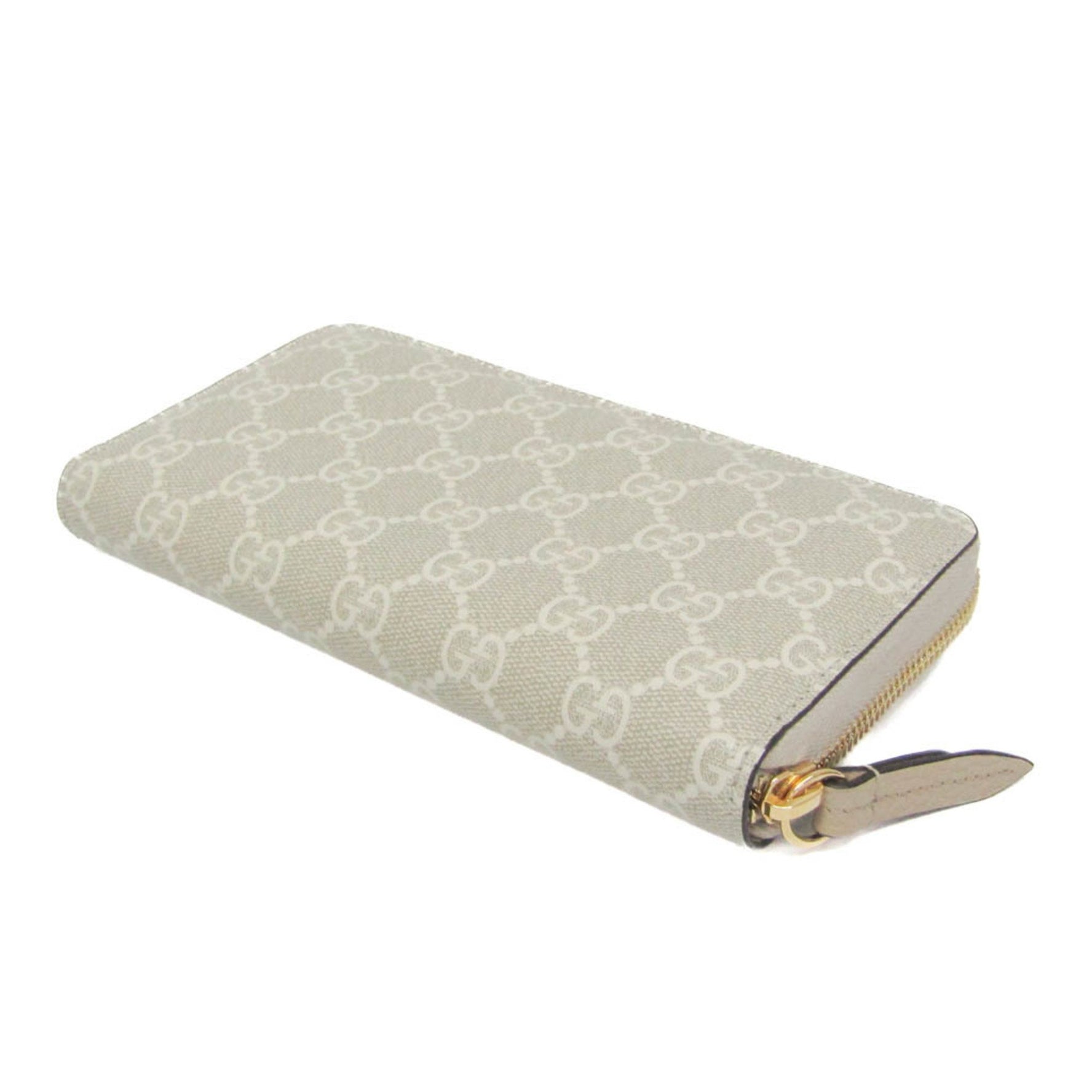 Gucci Petit Marmont Women's Leather,PVC Long Wallet (bi-fold) Beige,Cream