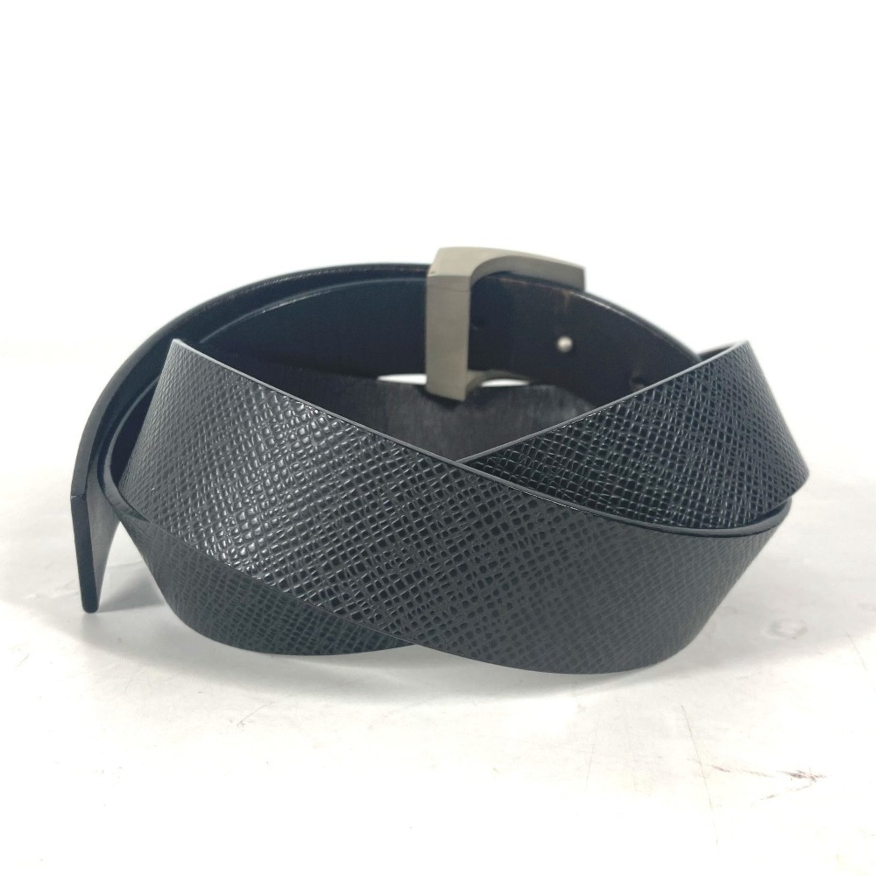 Louis Vuitton Taiga Santur LV CUT Accessories Logo Buckle Belt Leather Ardoise