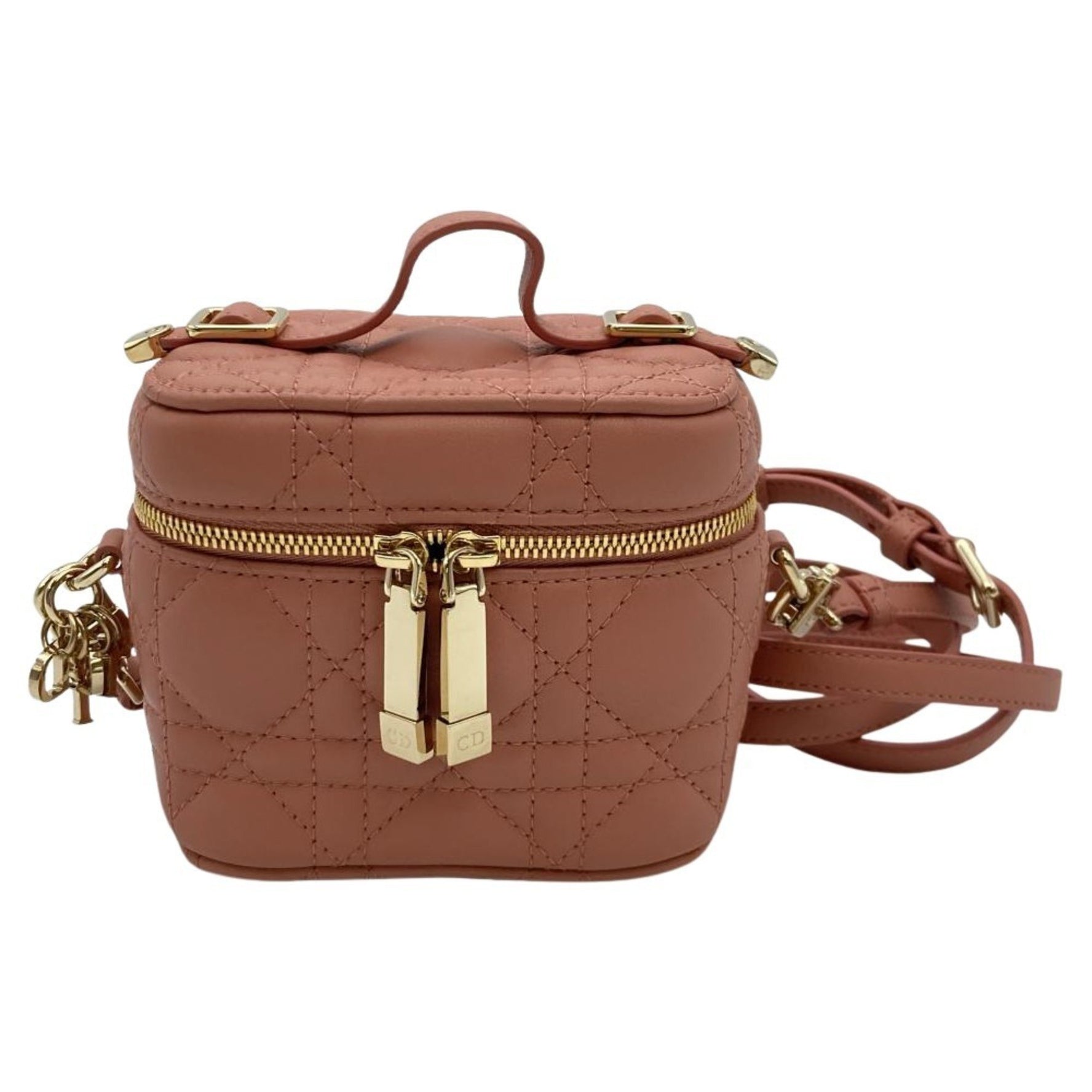 Christian Dior Dior Micro Cannage Vanity Bag Shoulder Leather
