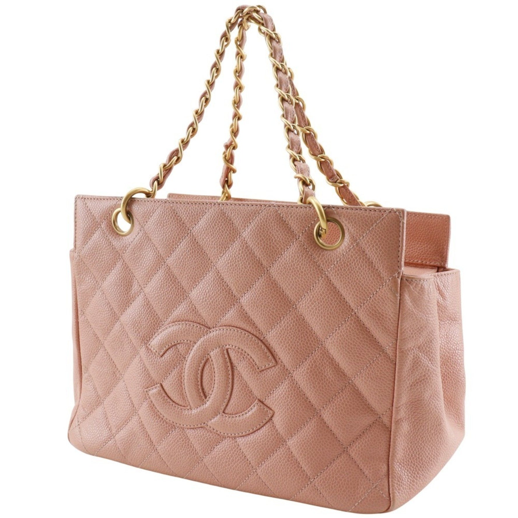 CHANEL Matelasse COCO Mark Tote Bag, Chain Tote, Caviar Skin