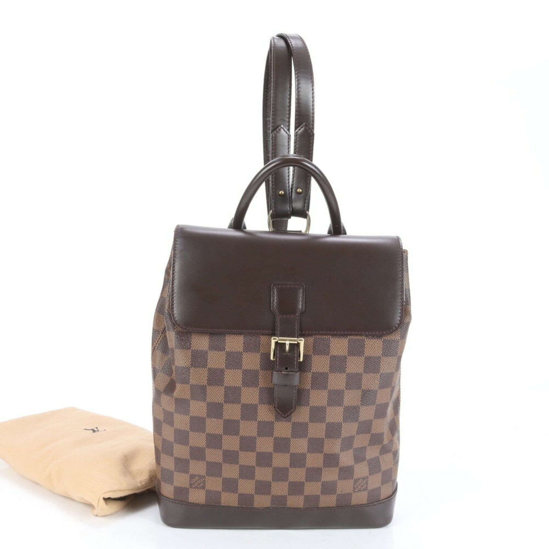 Louis Vuitton Damier Soho N51132 Leather Backpack Shoulder Bag for Women