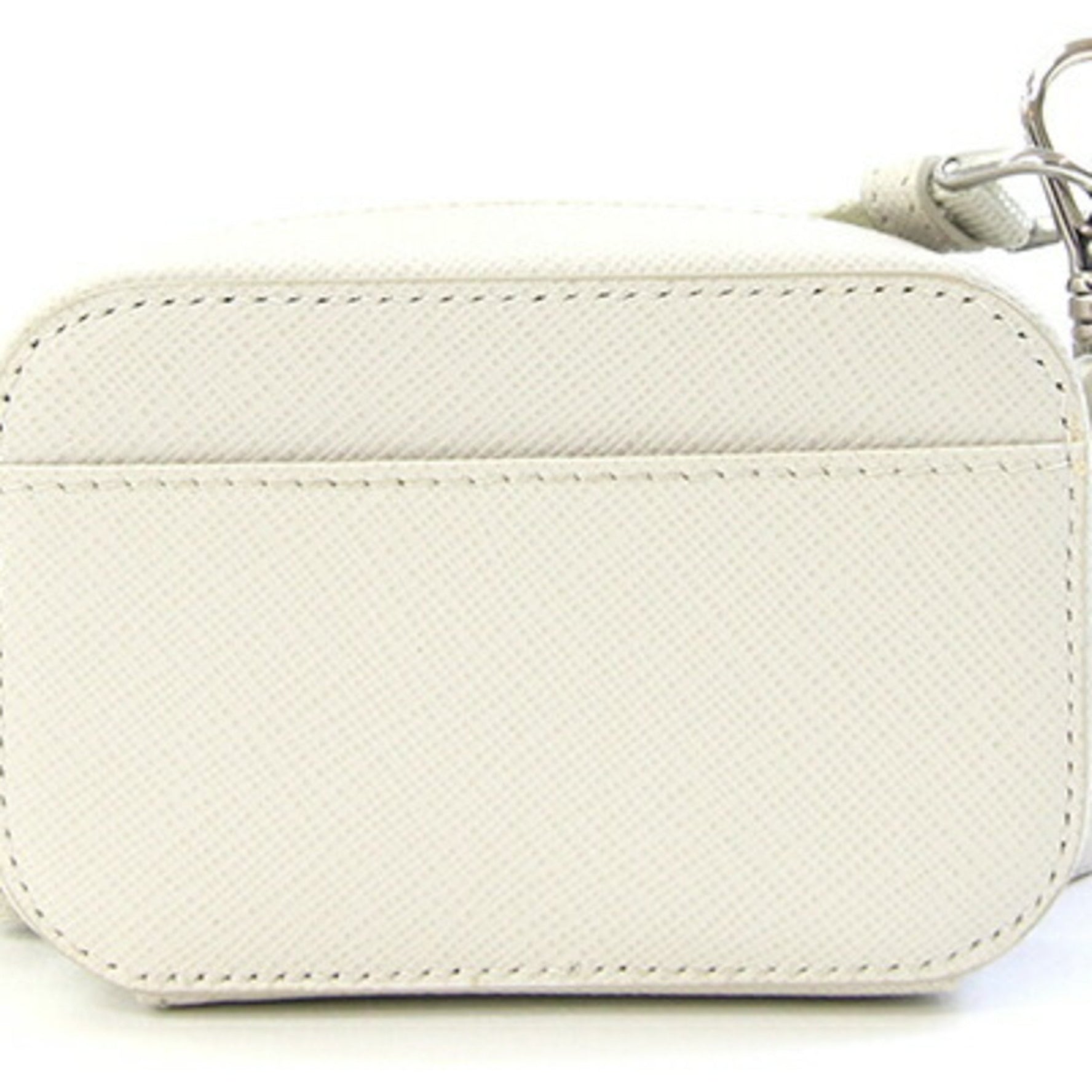 Prada Shoulder Bag Ivory White Leather Saffiano Crossbody Pouch