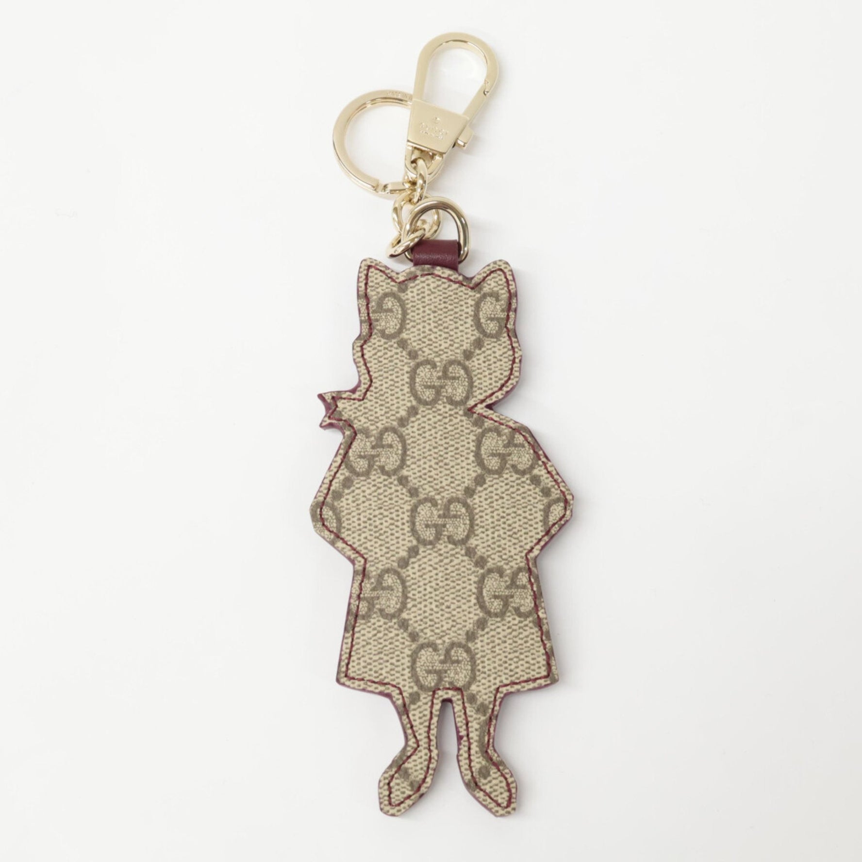 GUCCI Japan-exclusive Yuko Higuchi Cat BO Charm Keychain in Beige and Dark Brown