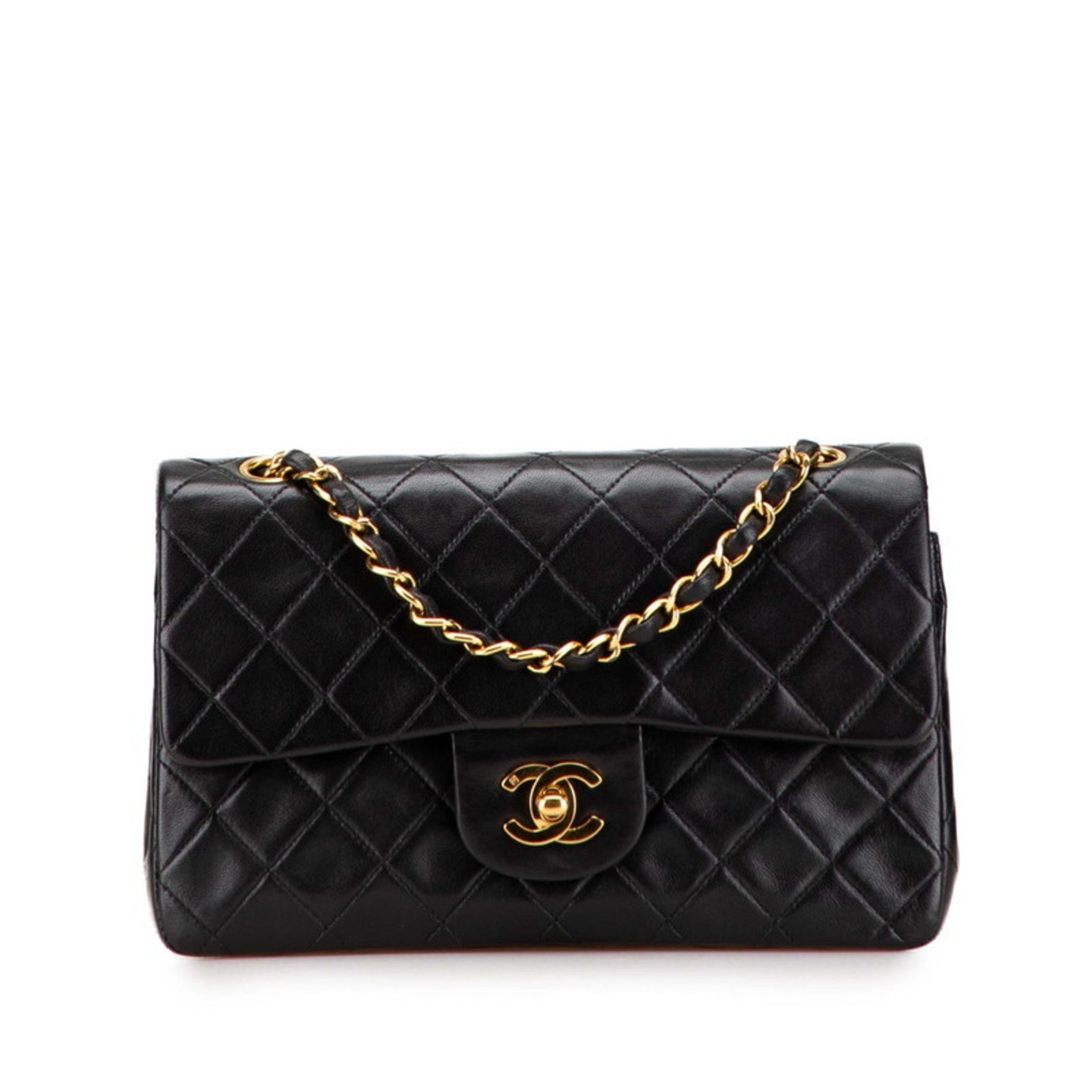 CHANEL Matelasse 23 Coco Mark Double Flap Chain Shoulder Bag in Lambskin