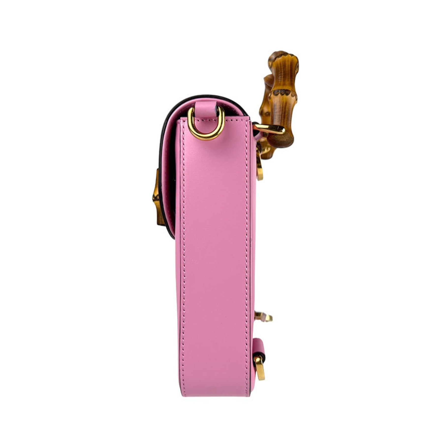 Gucci Bamboo Leather Shoulder Bag, Pink, Women's, z6710