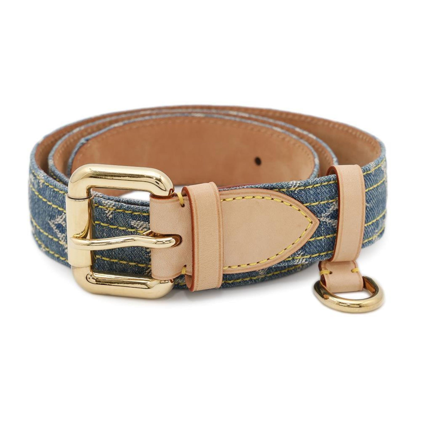 Louis Vuitton Belt Monogram Denim Santur Size 80