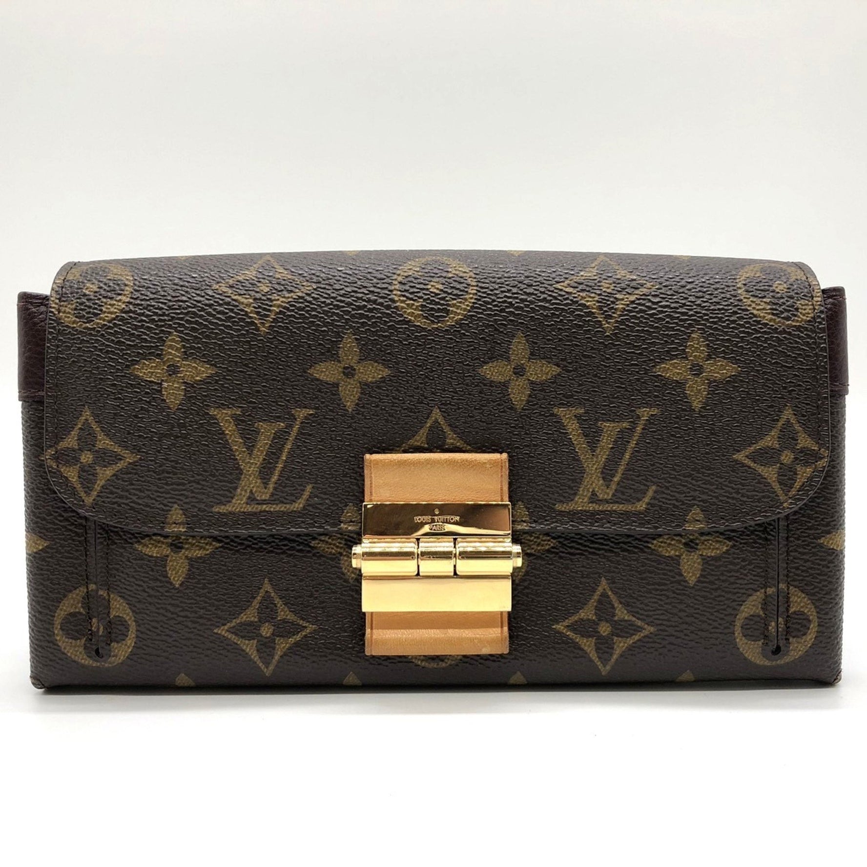 Louis Vuitton Portefeuille Elysee Long Wallet Brown Monogram Canvas Leather