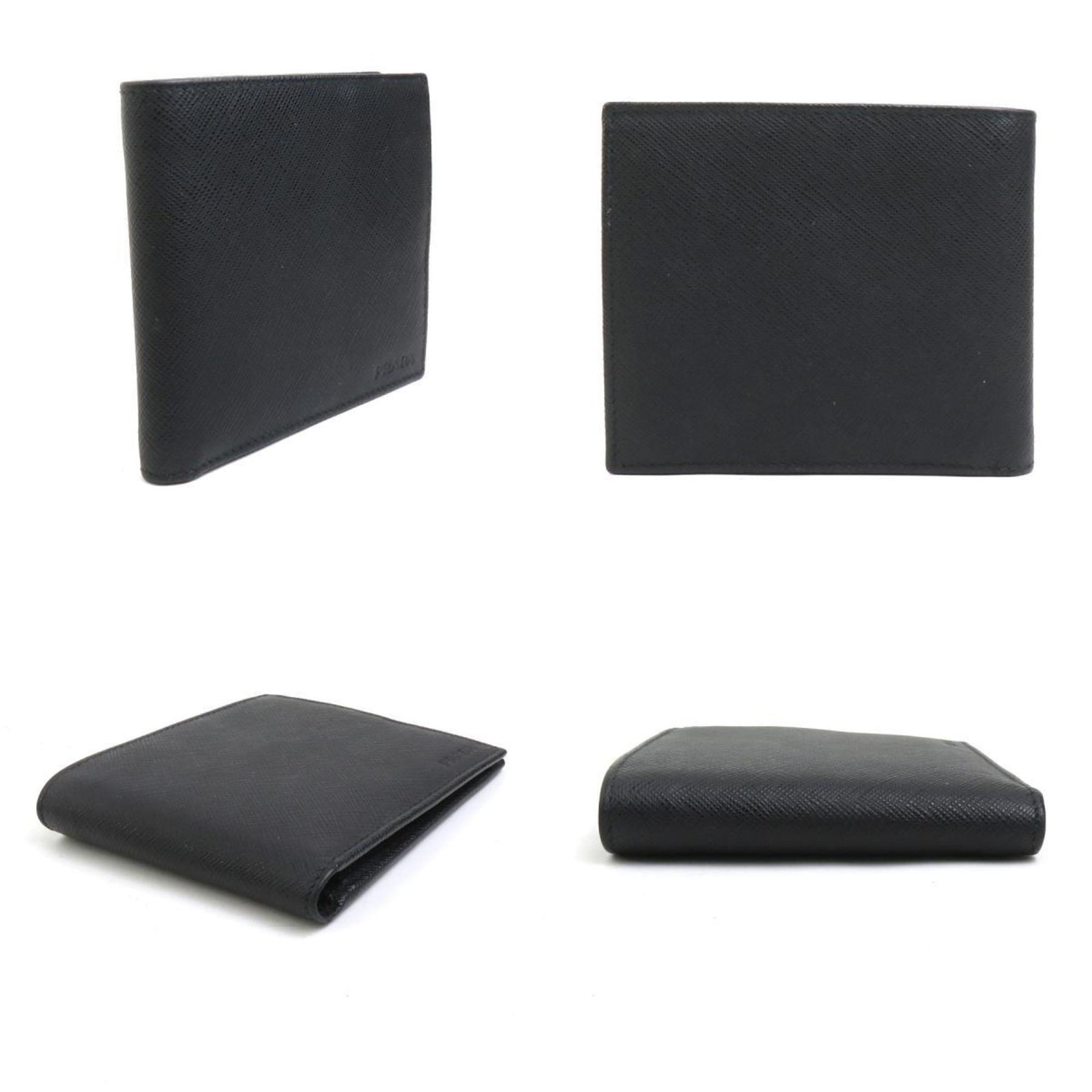 PRADA Bi-fold wallet leather black men's h31139a